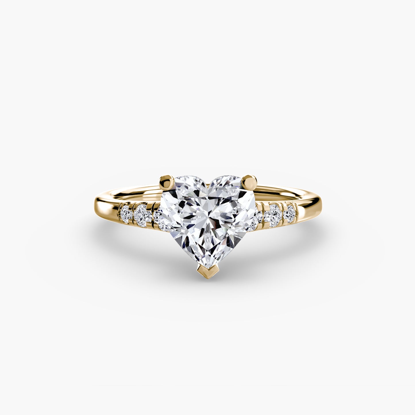 Diamond Solitaire with Shoulder Accents