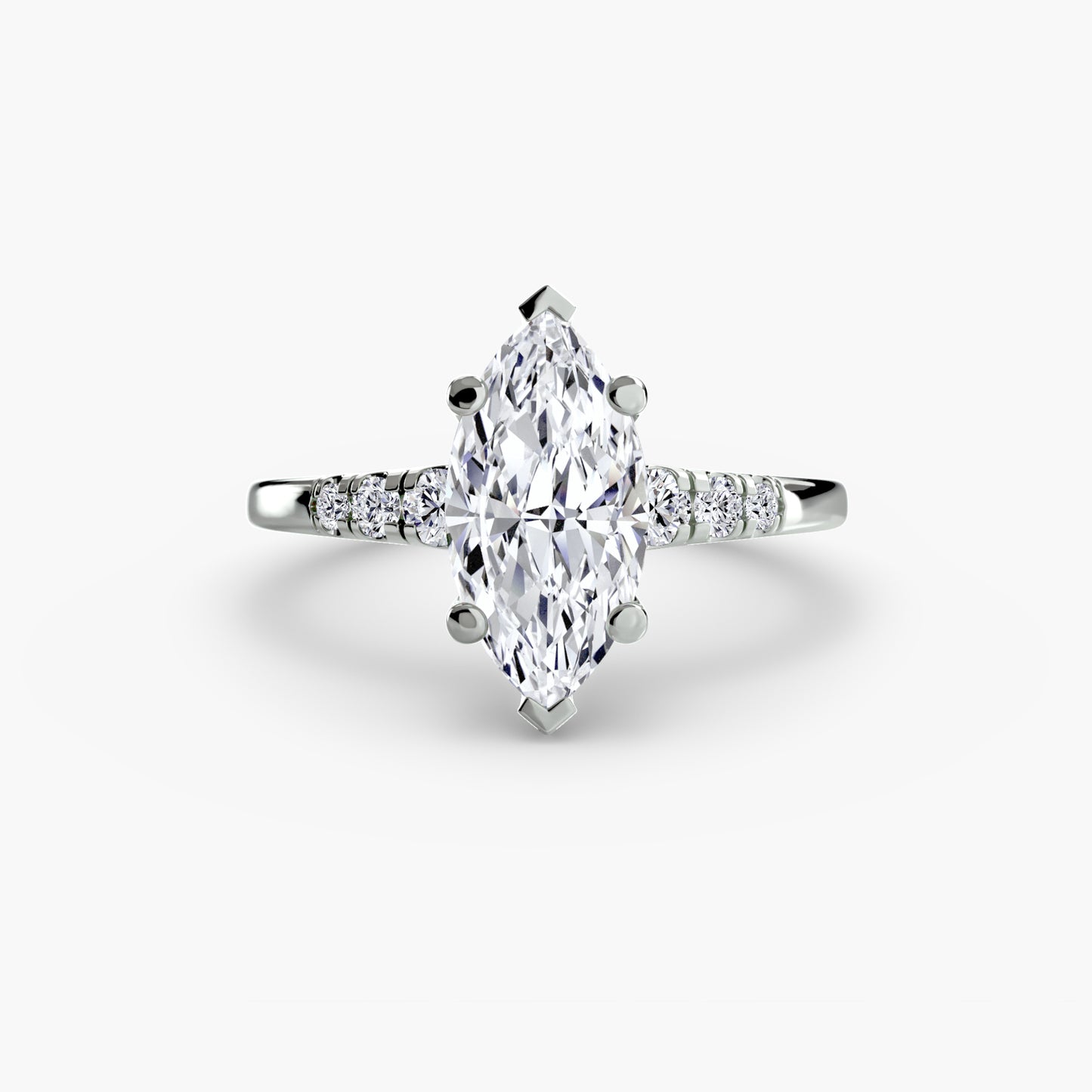 Diamond Solitaire with Shoulder Accents