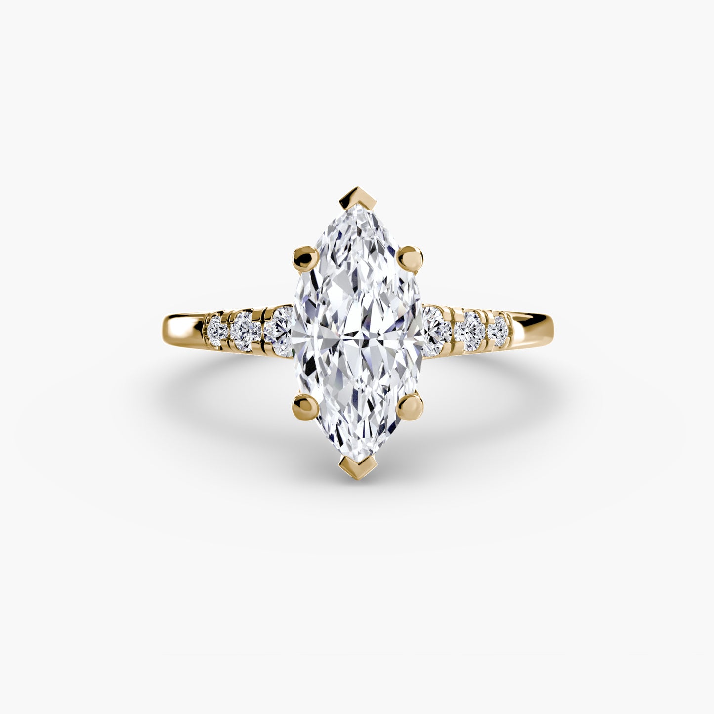 Diamond Solitaire with Shoulder Accents
