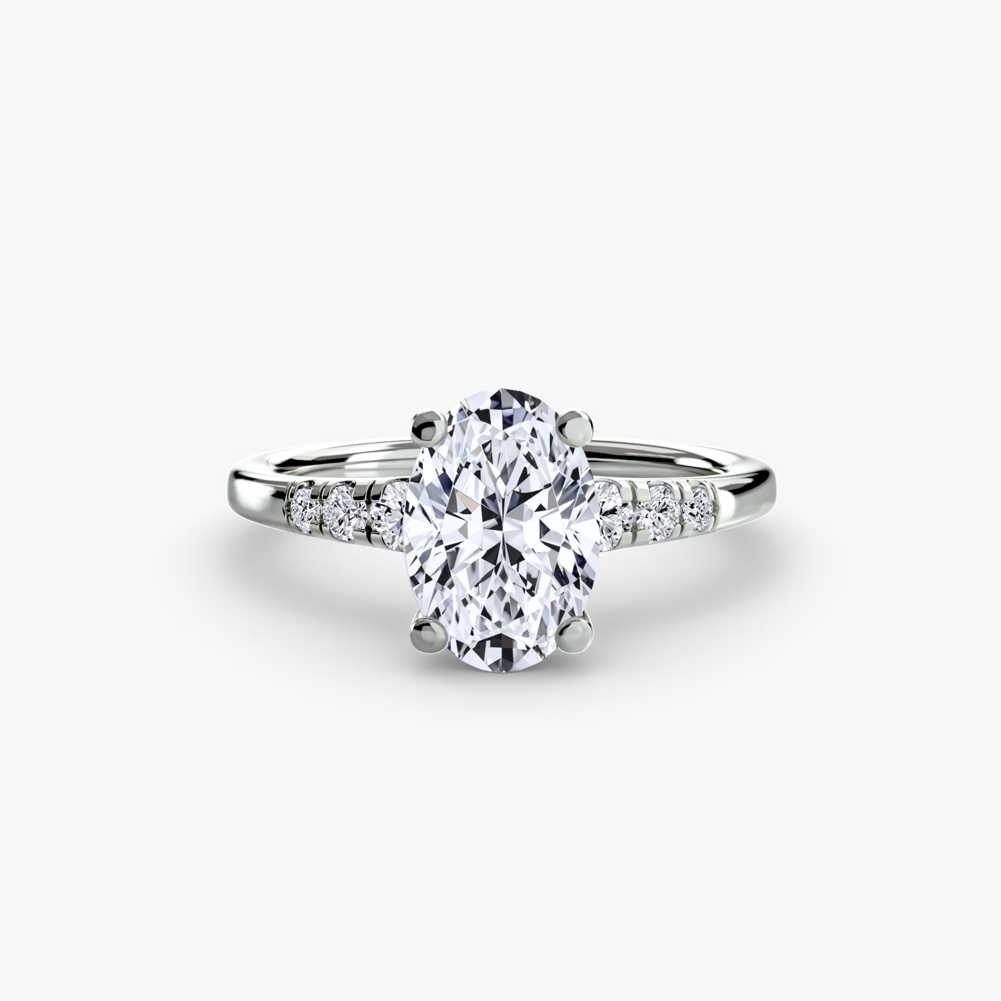Diamond Solitaire with Shoulder Accents