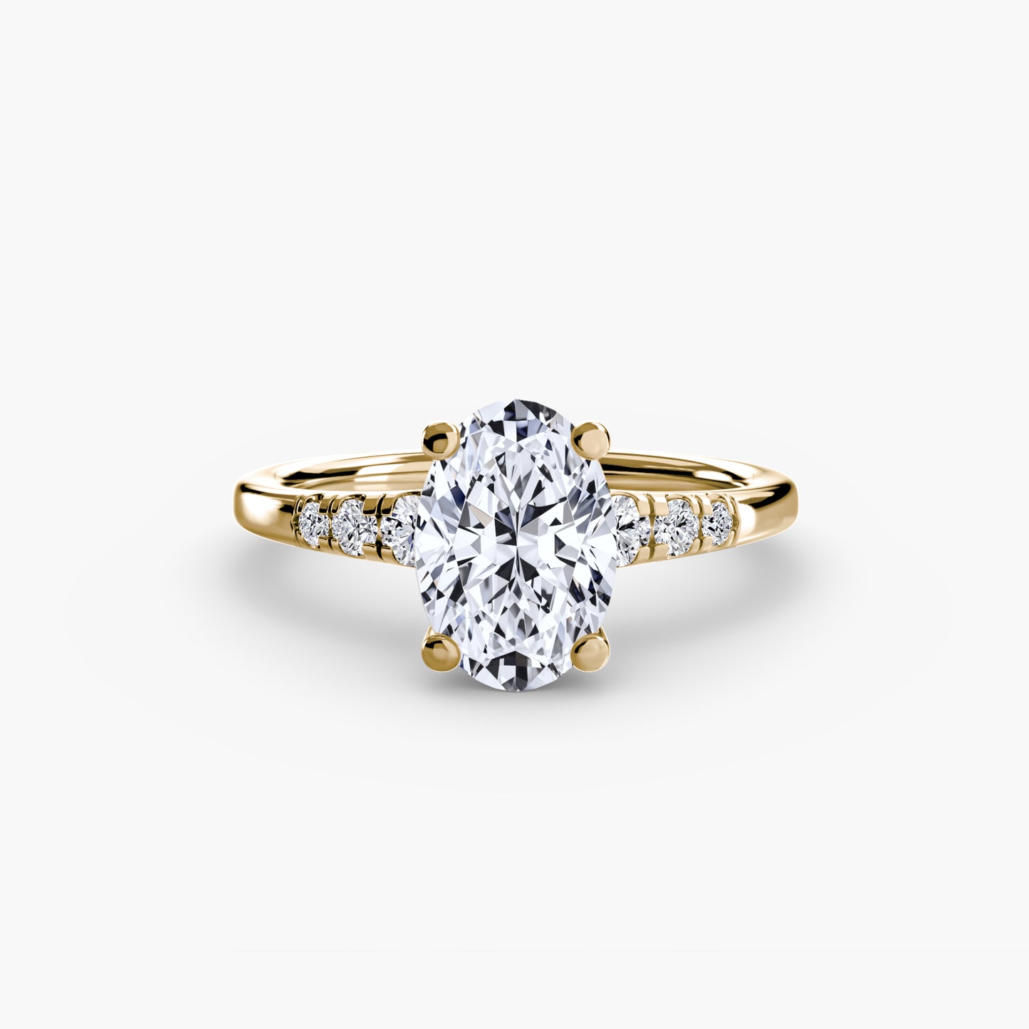 Diamond Solitaire with Shoulder Accents