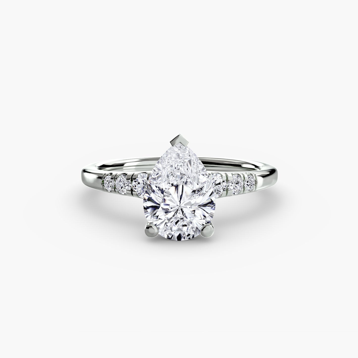 Diamond Solitaire with Shoulder Accents