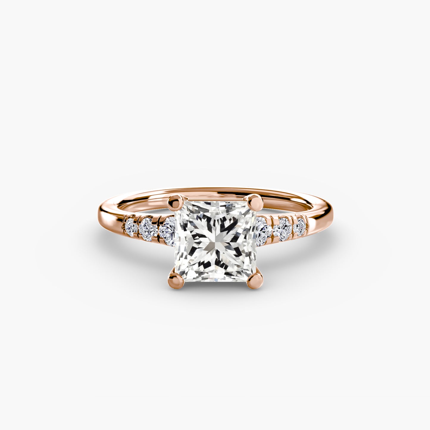 Diamond Solitaire with Shoulder Accents