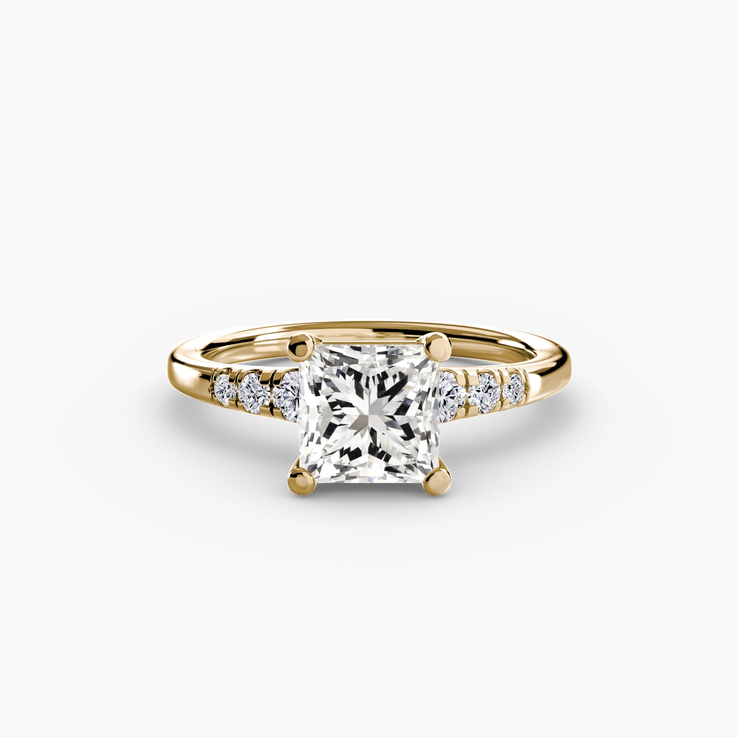 Diamond Solitaire with Shoulder Accents