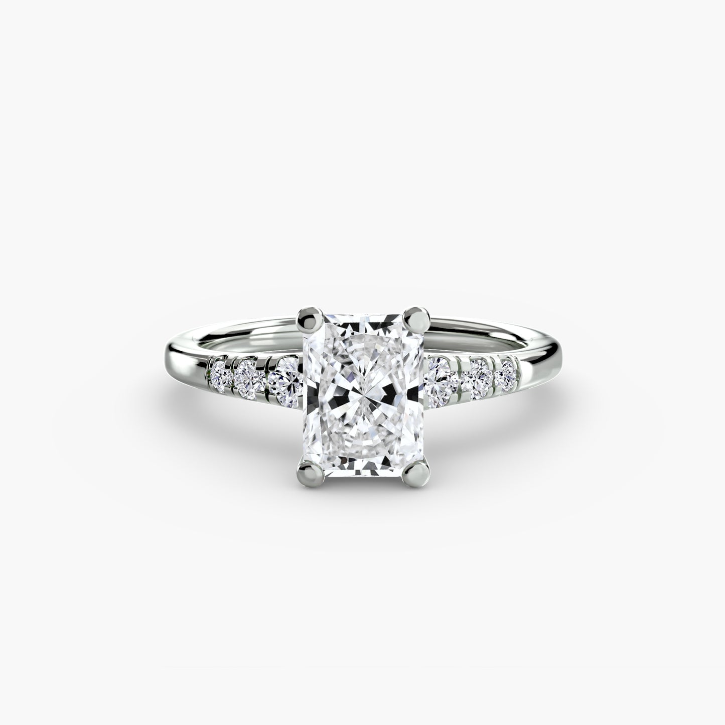 Diamond Solitaire with Shoulder Accents