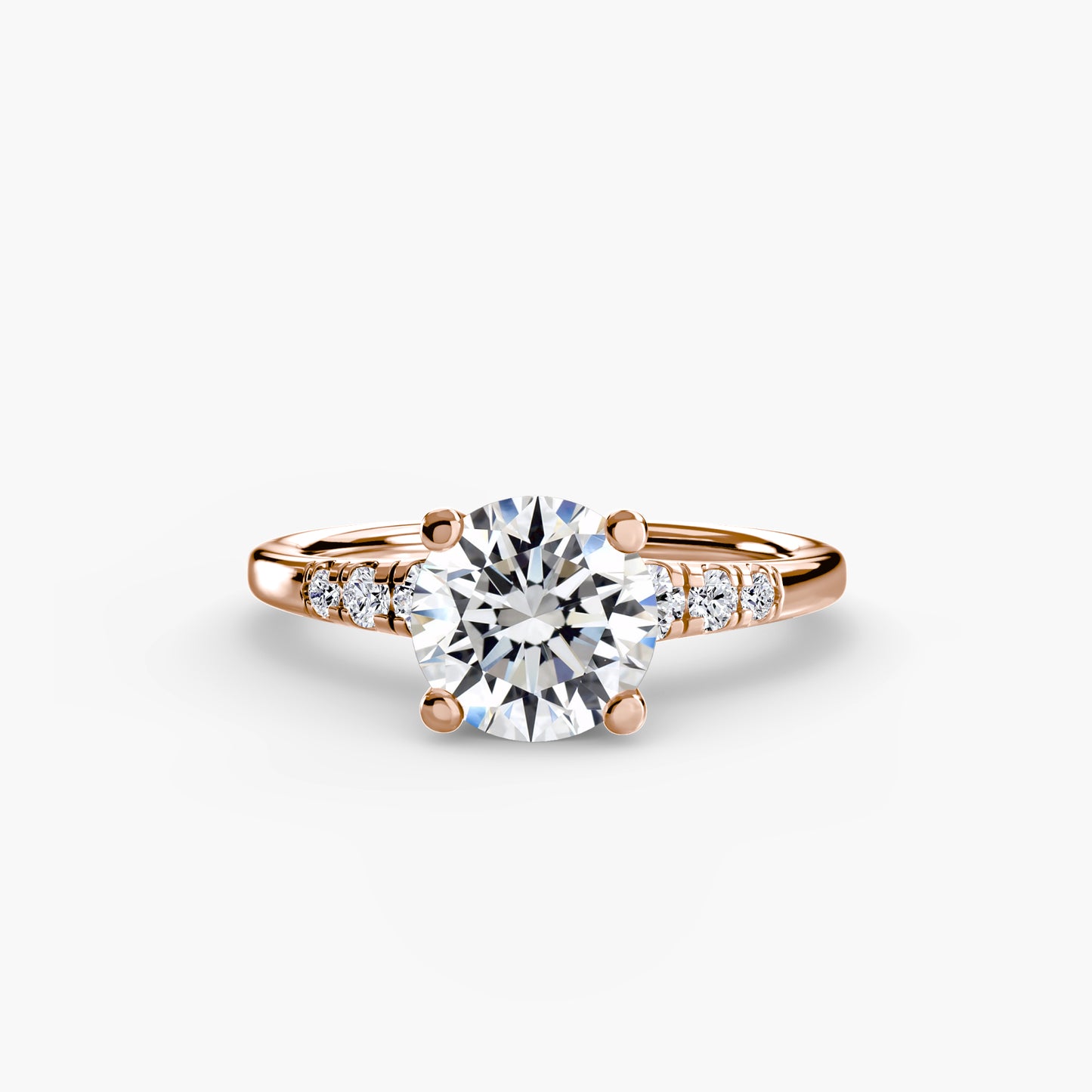 Diamond Solitaire with Shoulder Accents