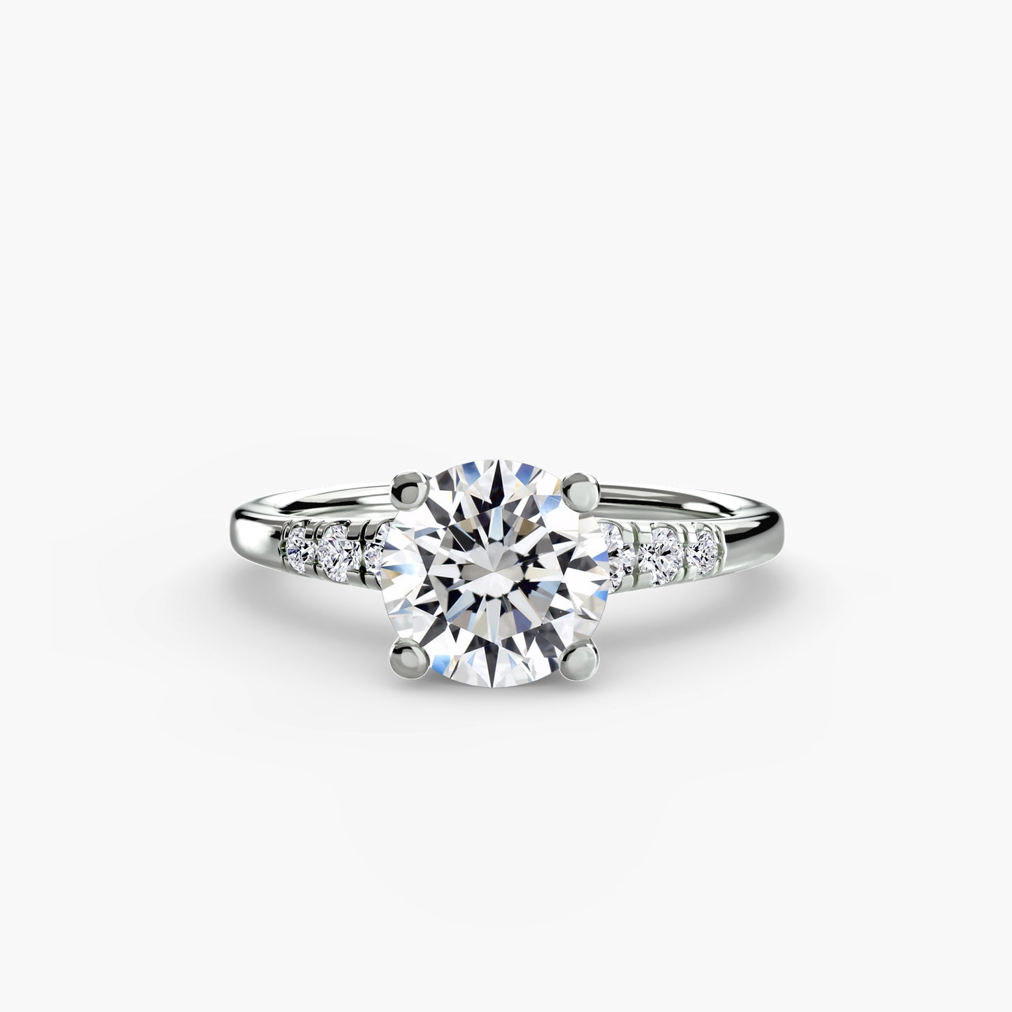 Diamond Solitaire with Shoulder Accents