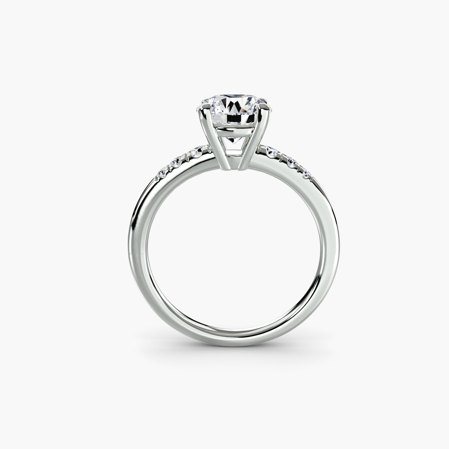Diamond Solitaire with Shoulder Accents
