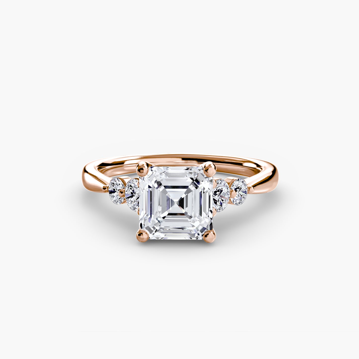 Diamond Solitaire ring with Shoulder Accents
