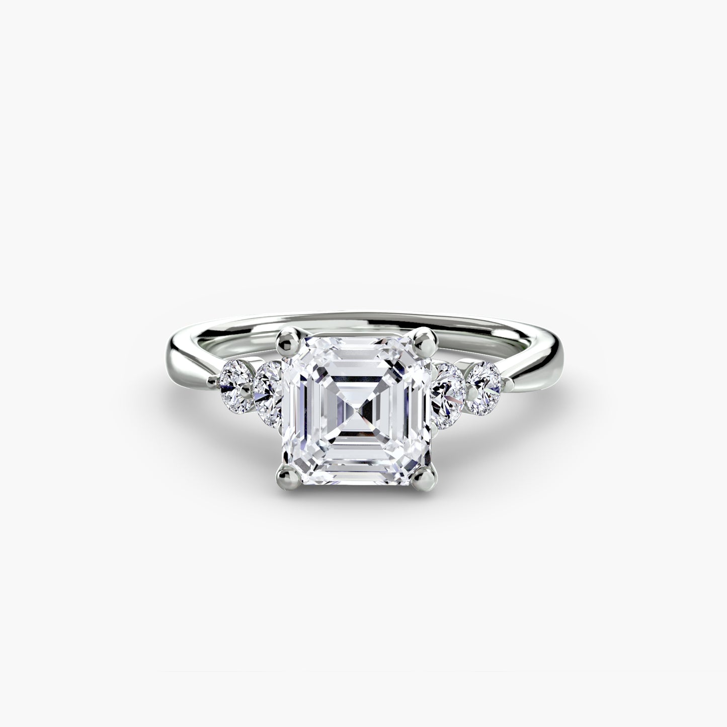 Diamond Solitaire ring with Shoulder Accents