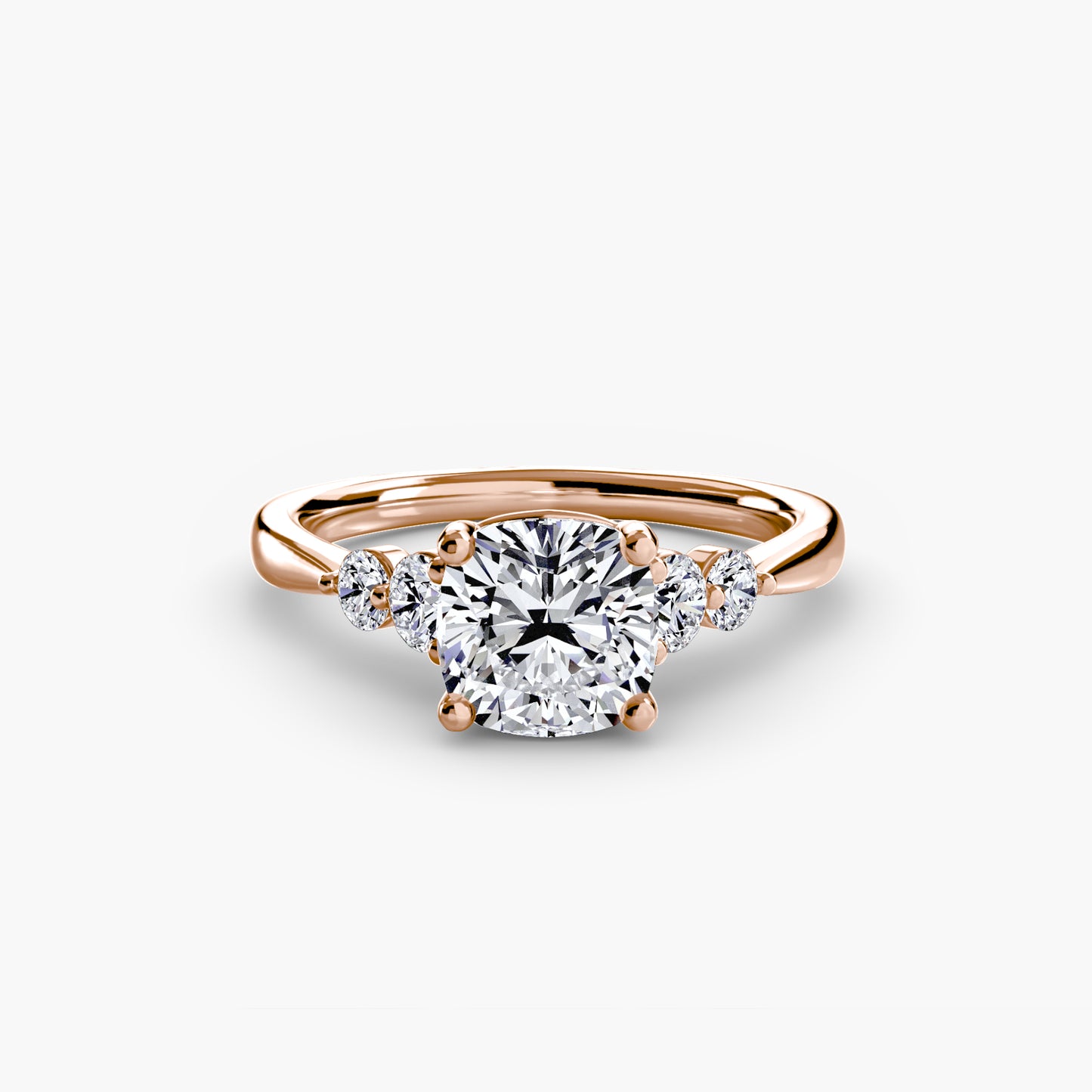 Diamond Solitaire ring with Shoulder Accents