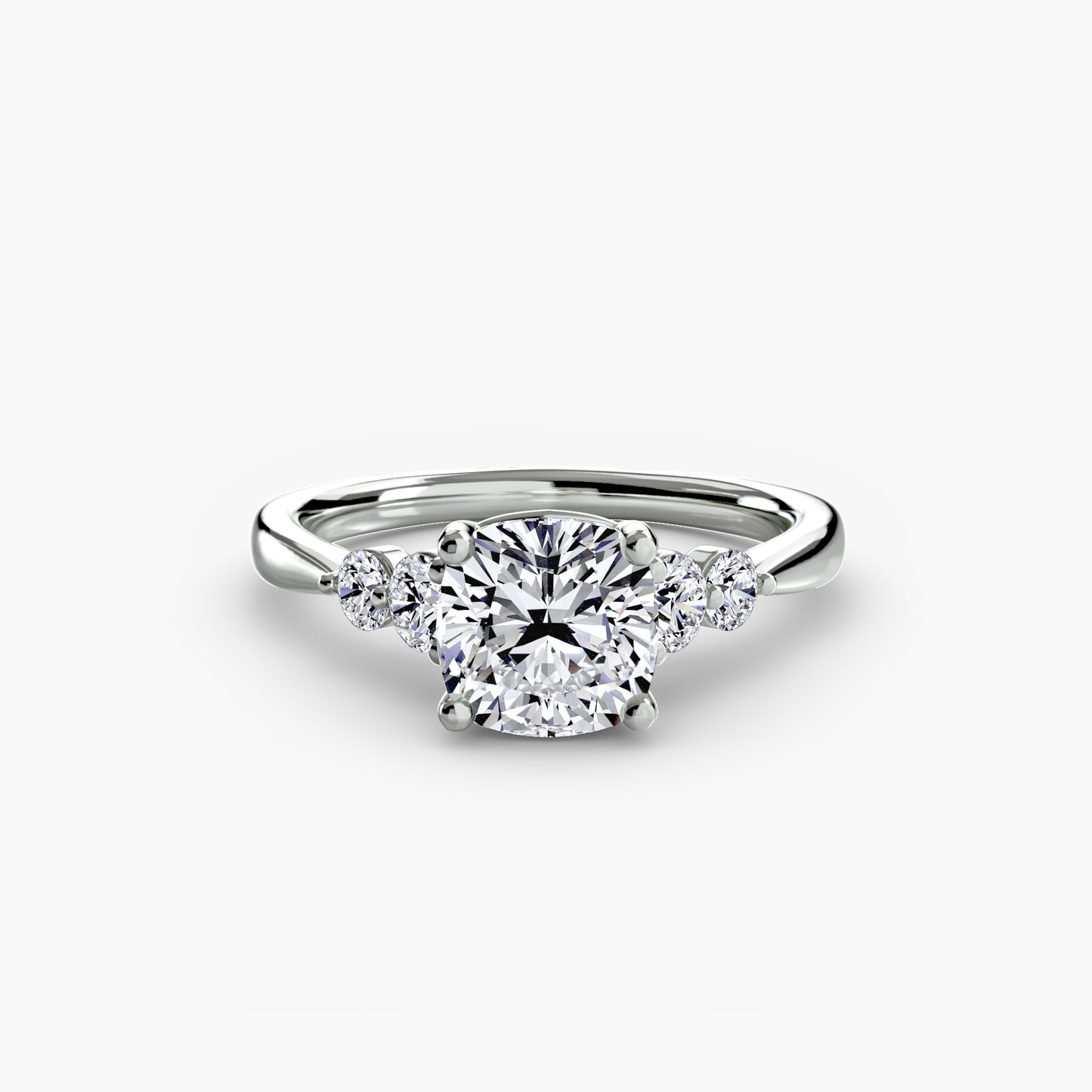 Diamond Solitaire ring with Shoulder Accents
