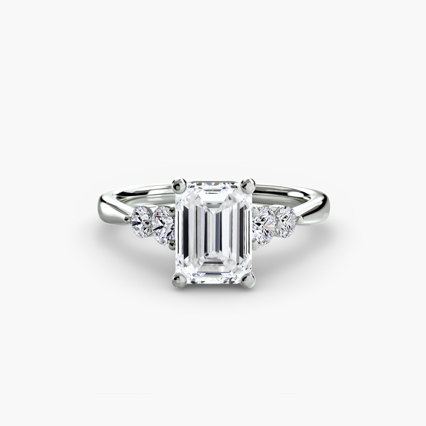 Diamond Solitaire ring with Shoulder Accents