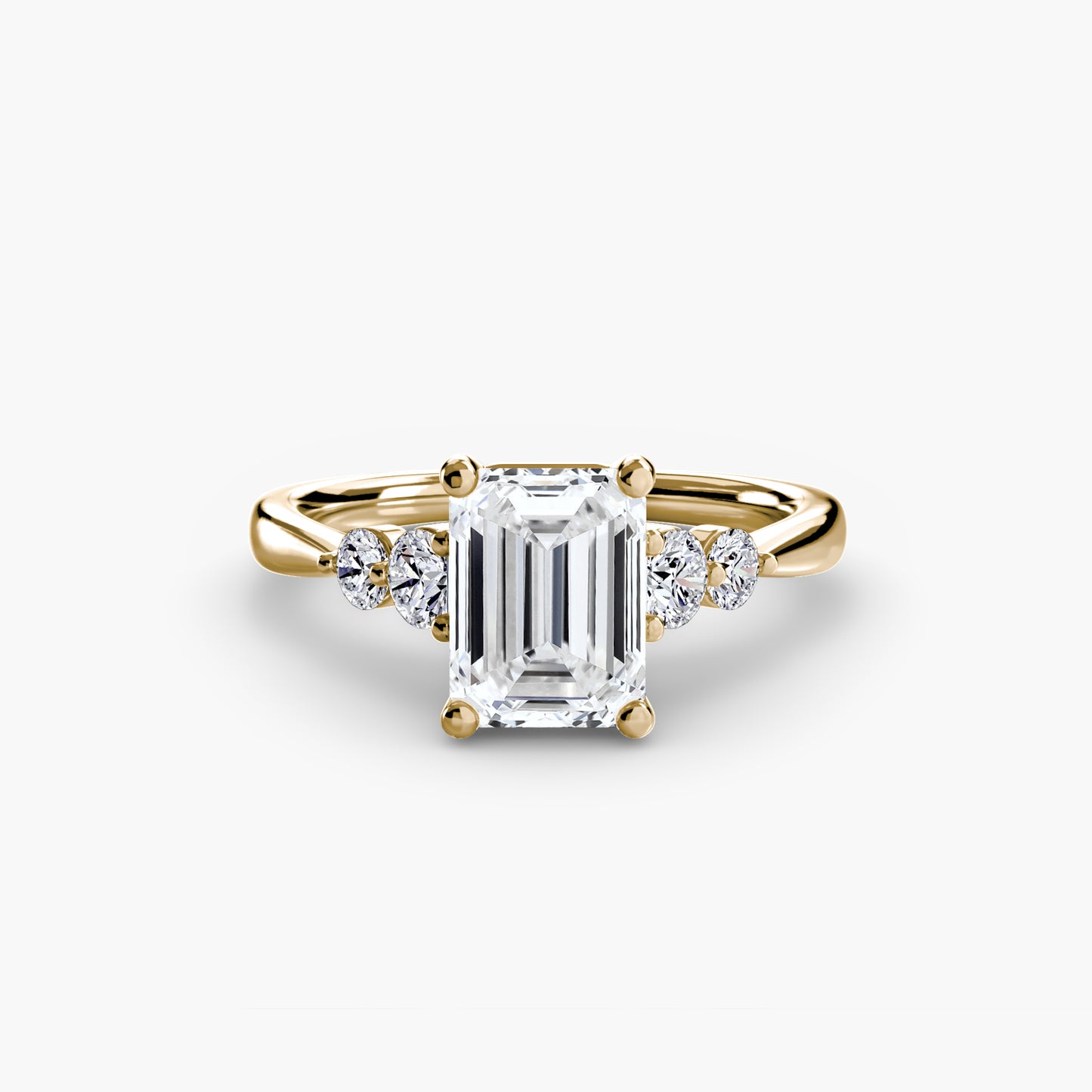 Diamond Solitaire ring with Shoulder Accents