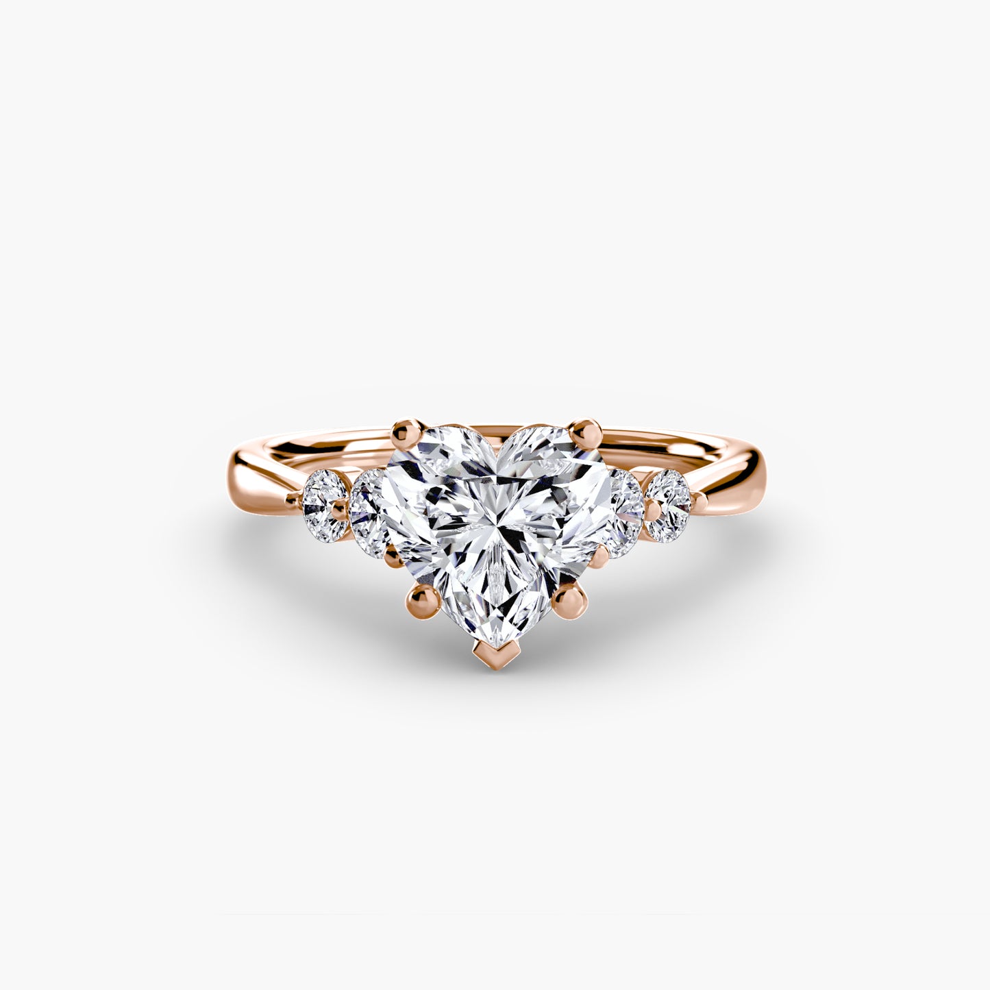 Diamond Solitaire ring with Shoulder Accents