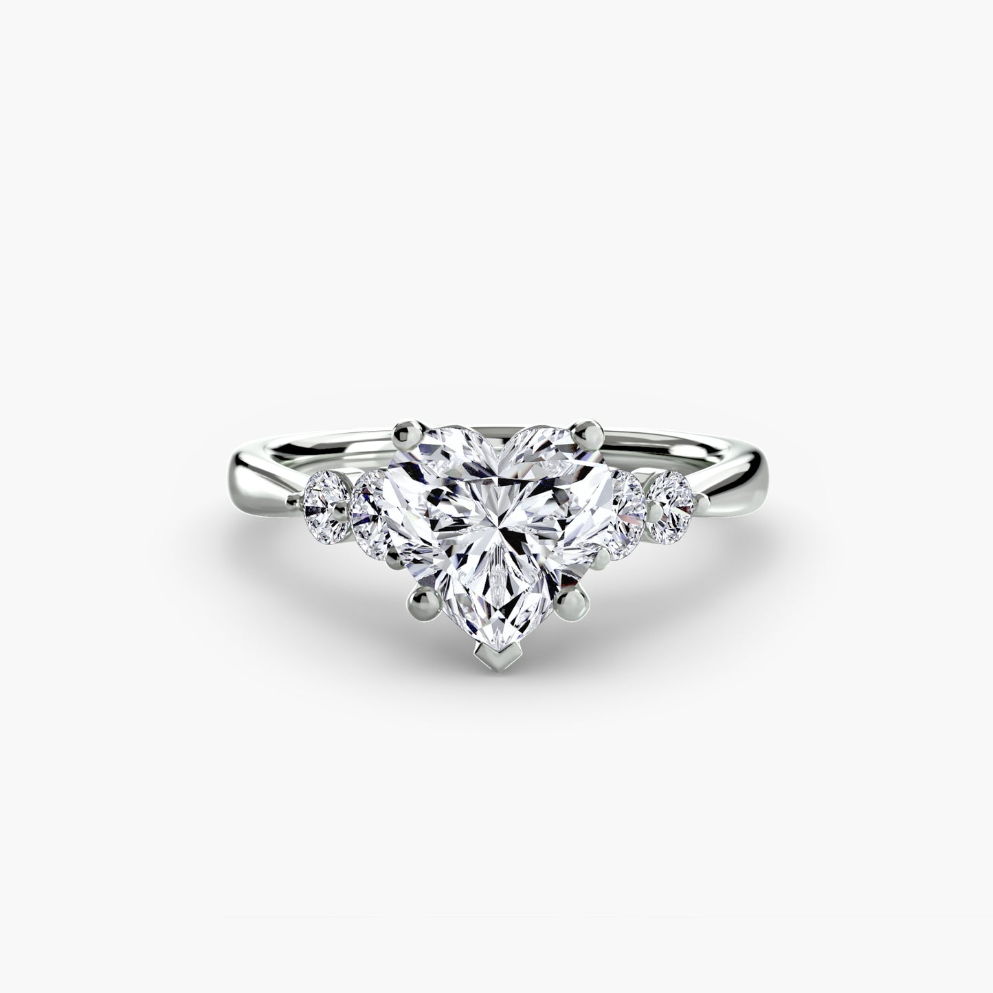 Diamond Solitaire ring with Shoulder Accents