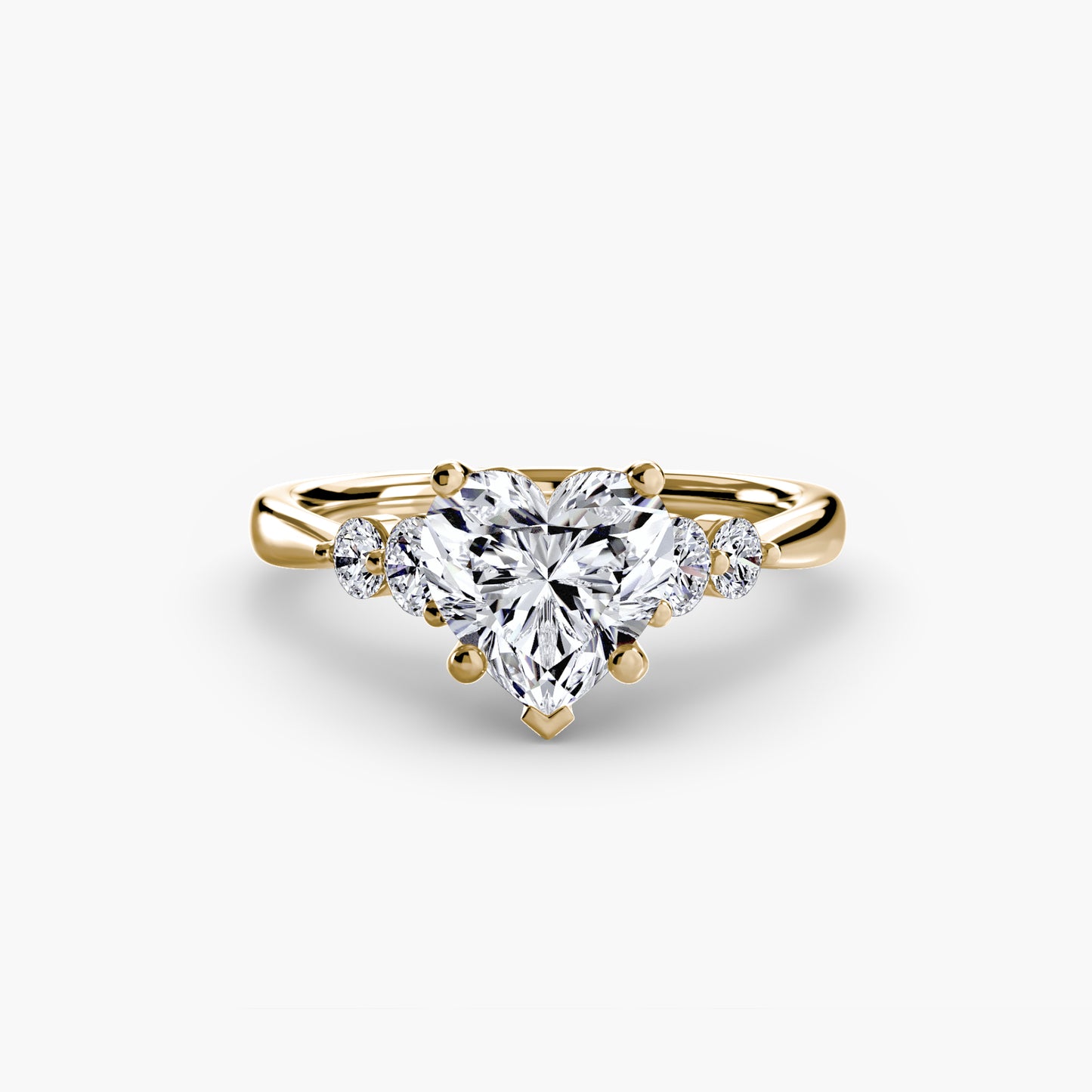 Diamond Solitaire ring with Shoulder Accents