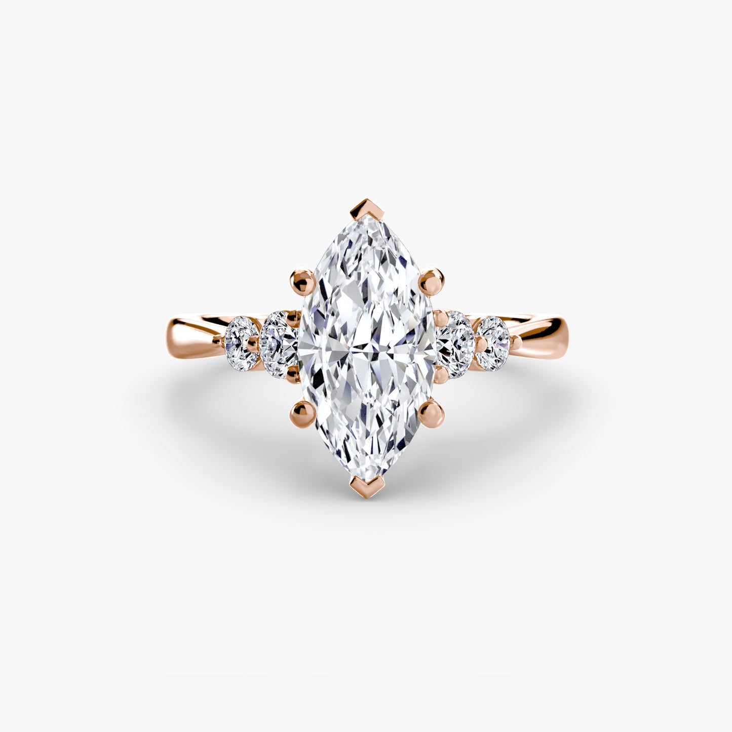 Diamond Solitaire ring with Shoulder Accents