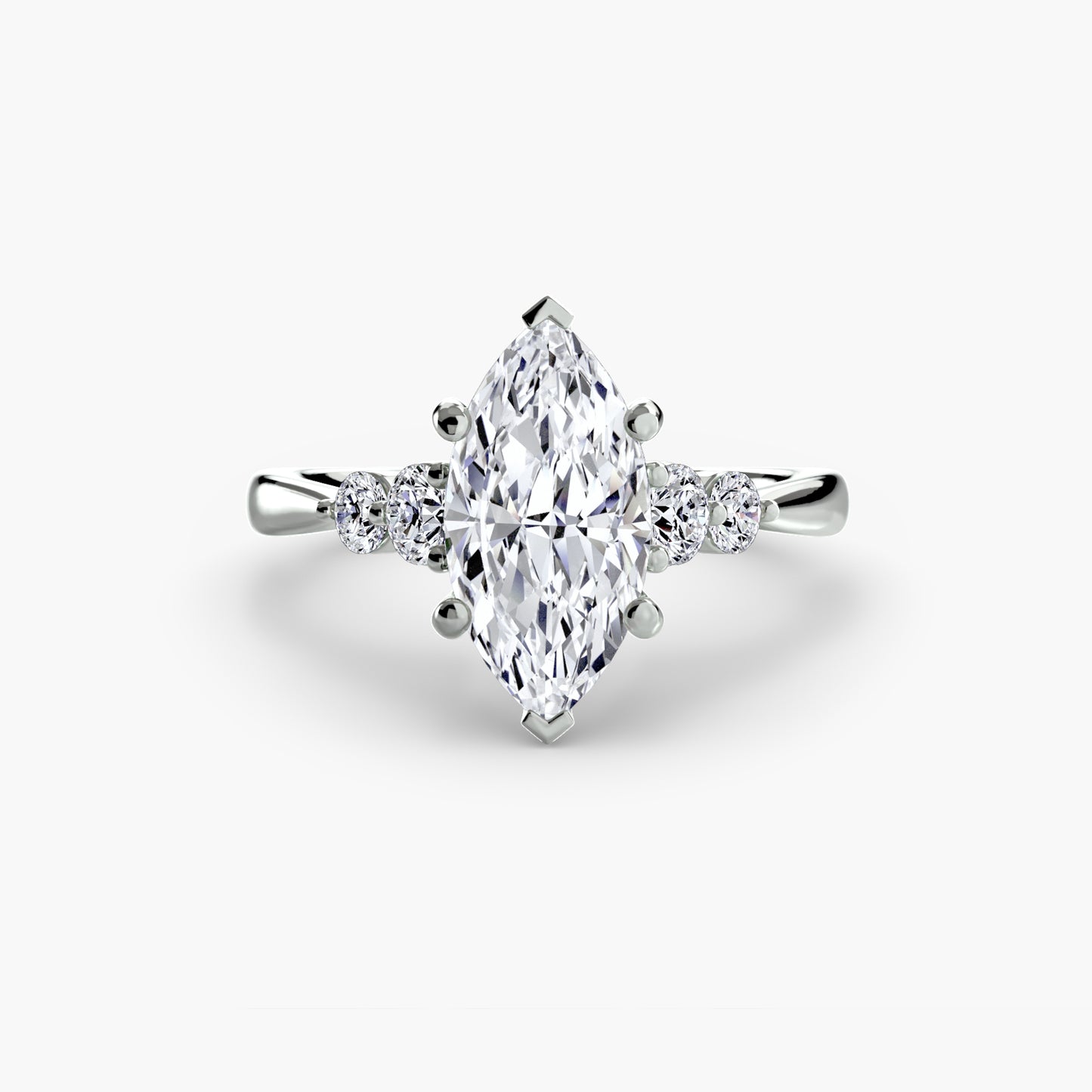 Diamond Solitaire ring with Shoulder Accents