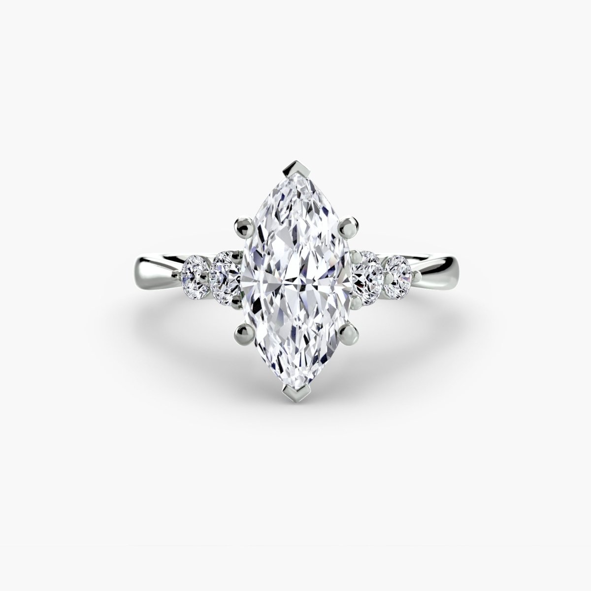 Diamond Solitaire ring with Shoulder Accents | Joaillerie VCL