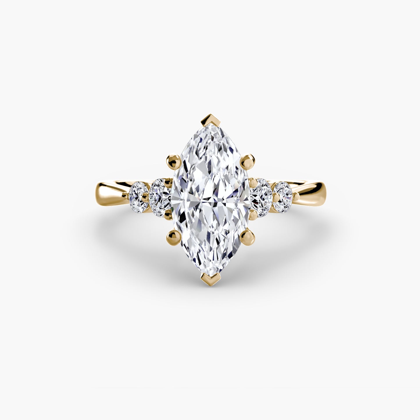 Diamond Solitaire ring with Shoulder Accents