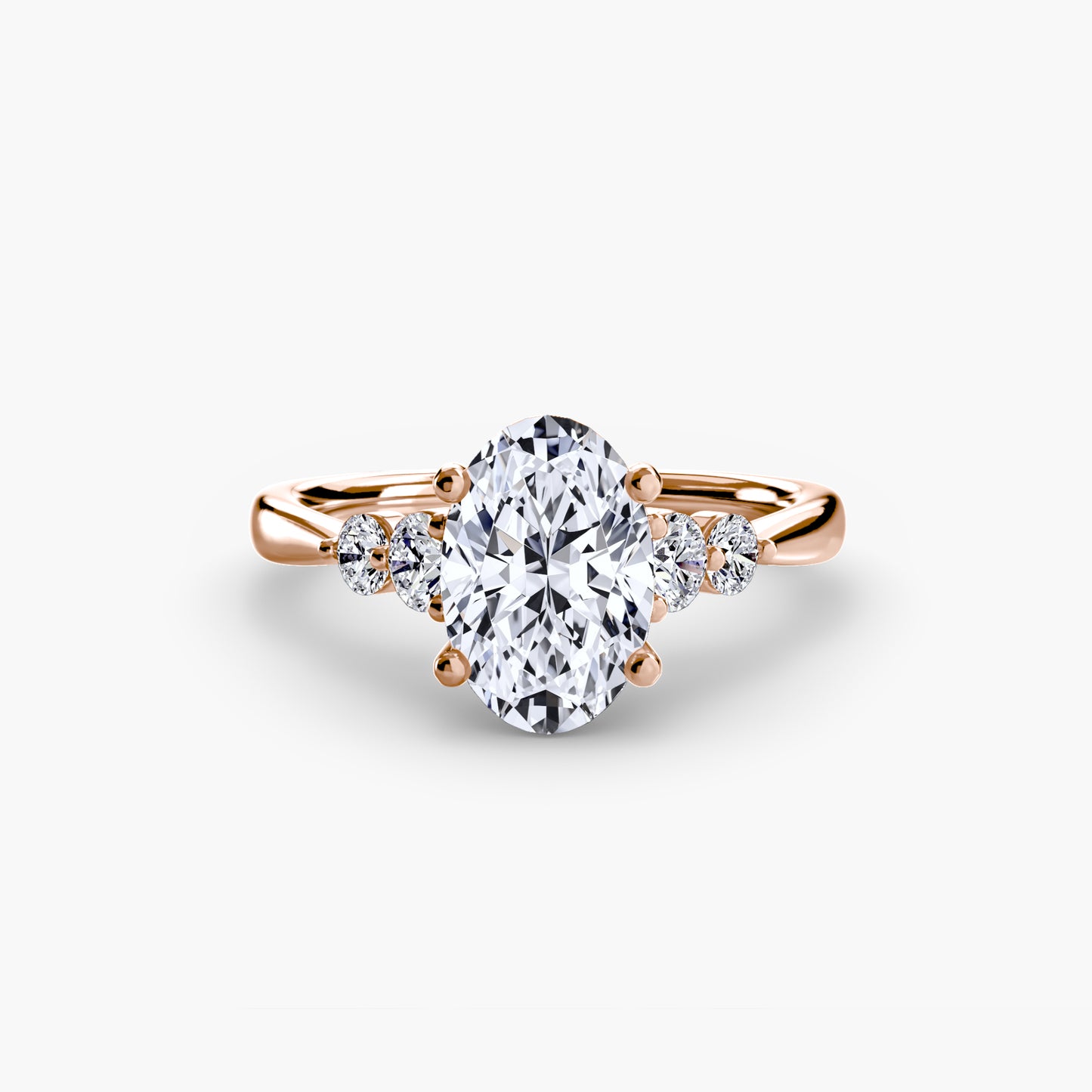 Diamond Solitaire ring with Shoulder Accents