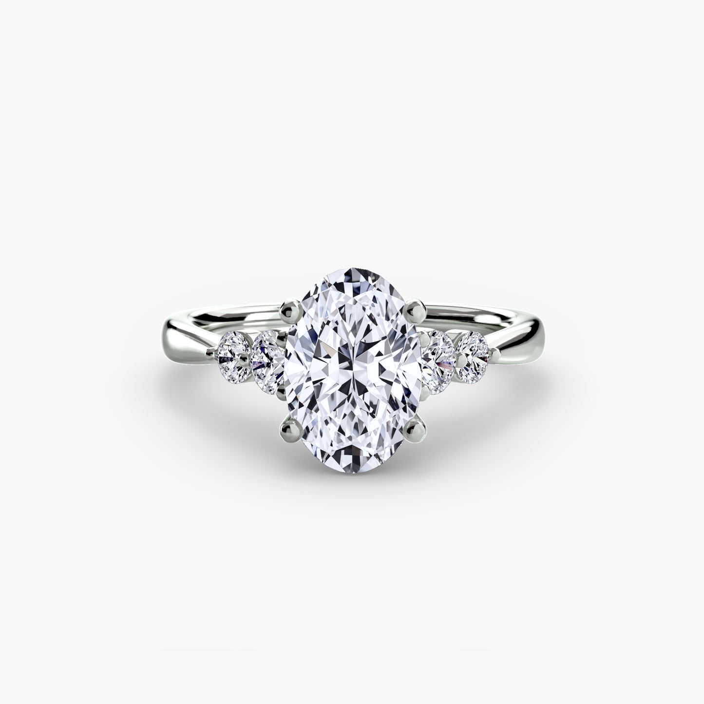 Diamond Solitaire ring with Shoulder Accents
