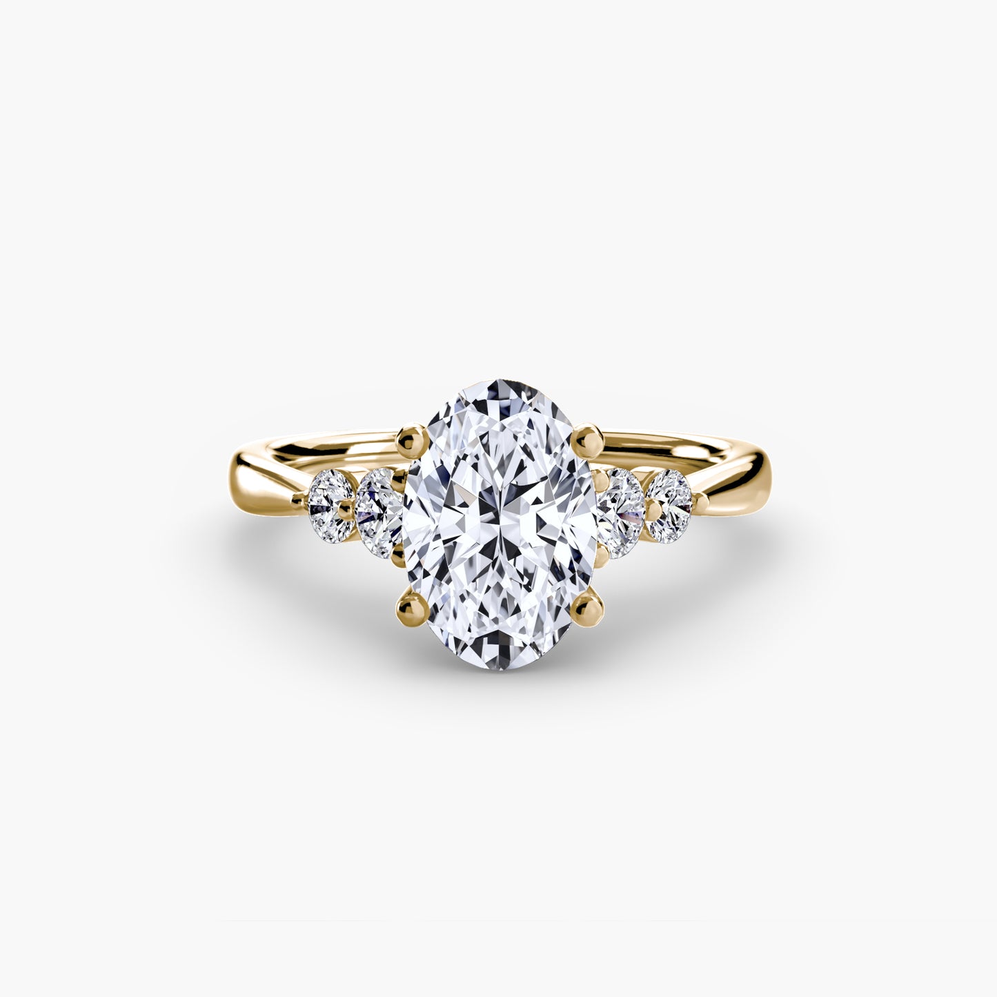 Diamond Solitaire ring with Shoulder Accents
