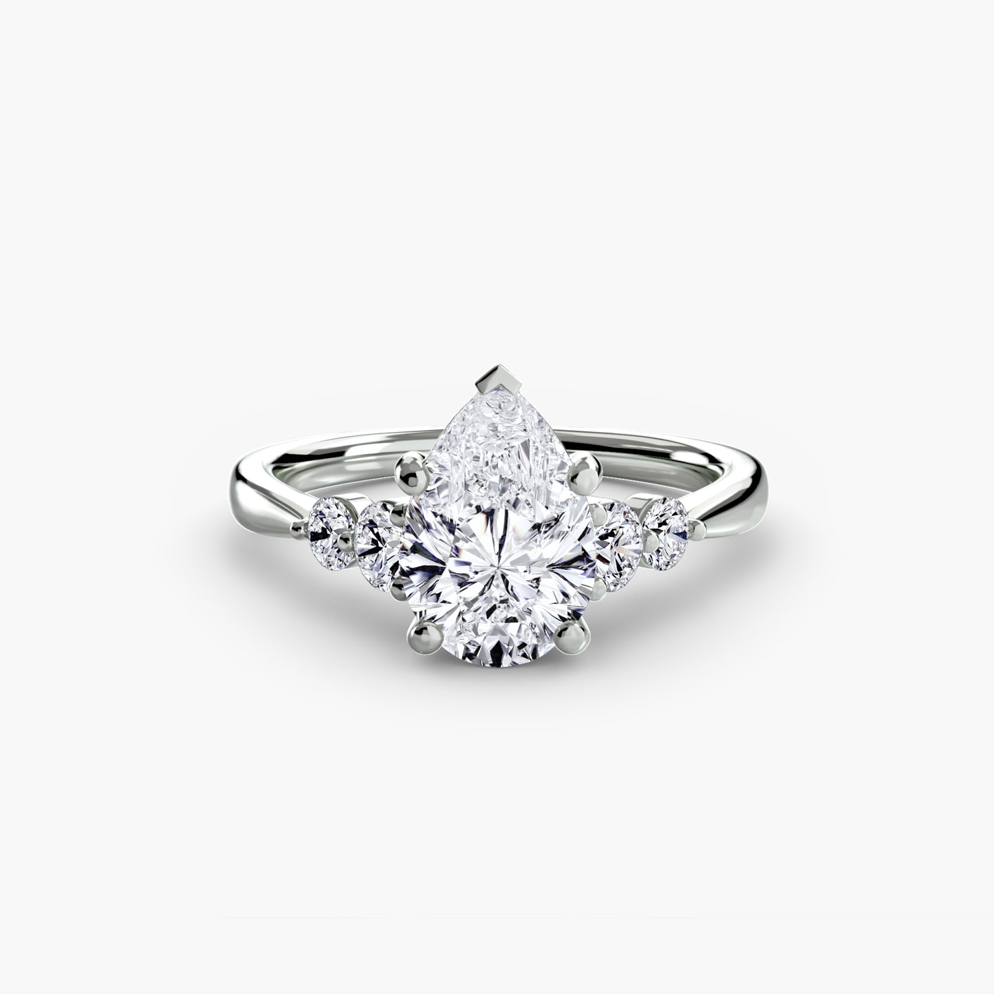 Diamond Solitaire ring with Shoulder Accents