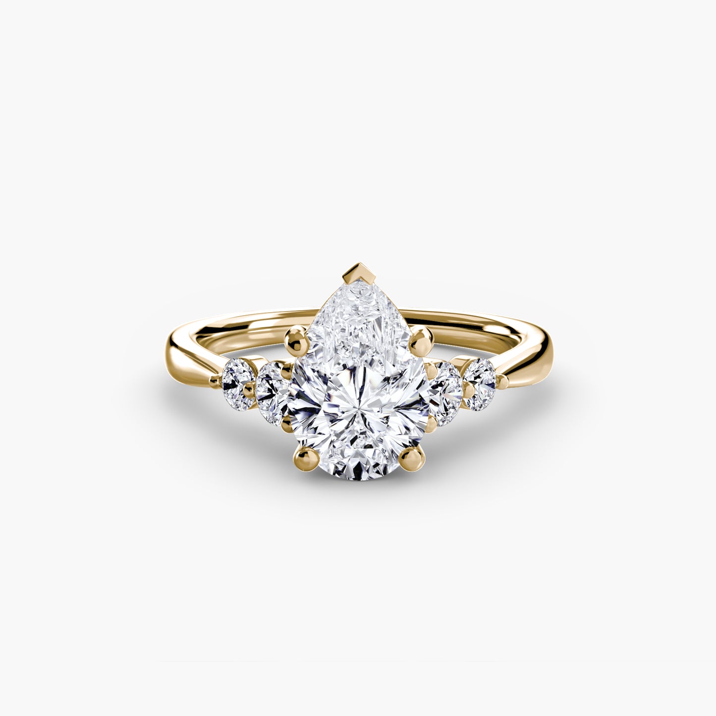 Diamond Solitaire ring with Shoulder Accents