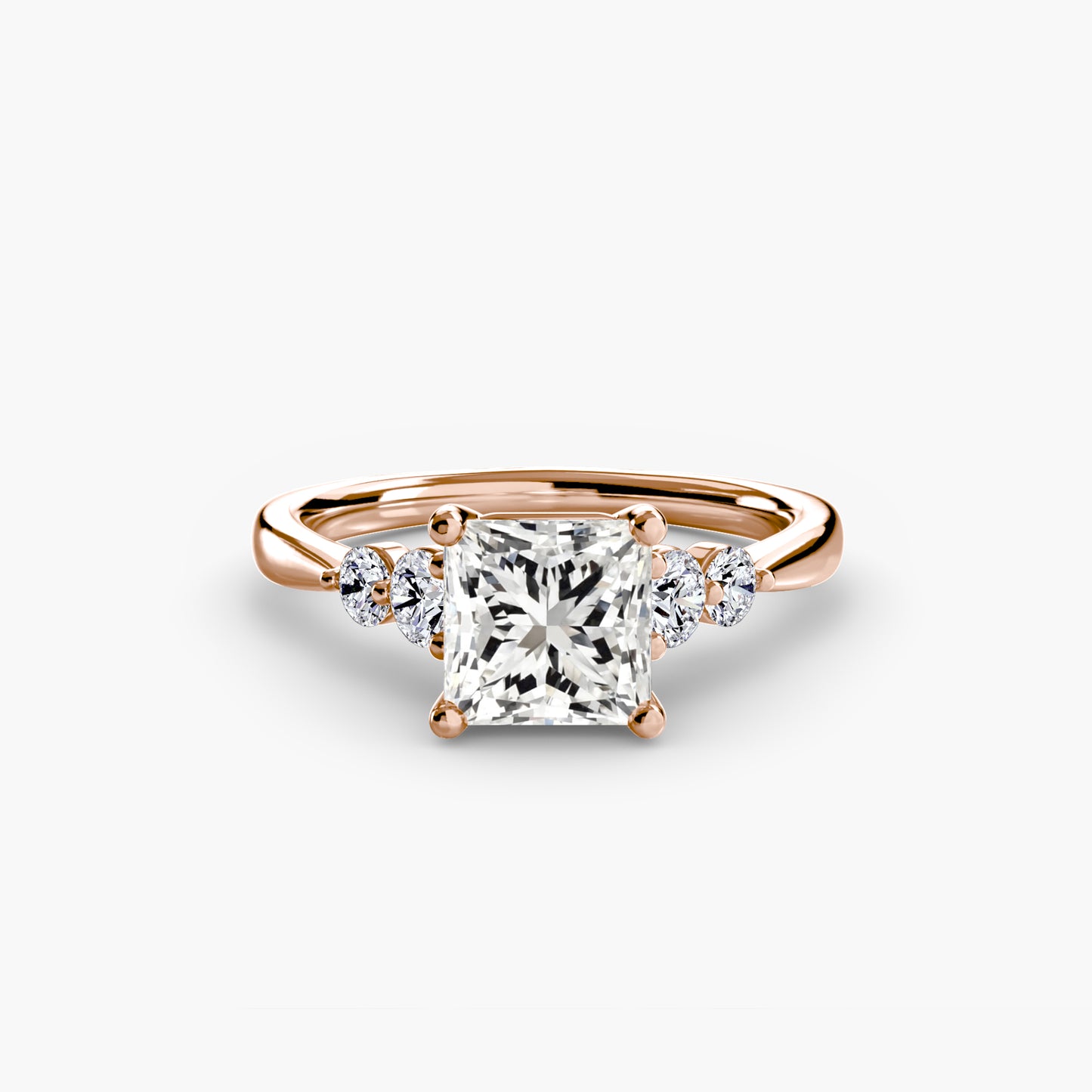 Diamond Solitaire ring with Shoulder Accents