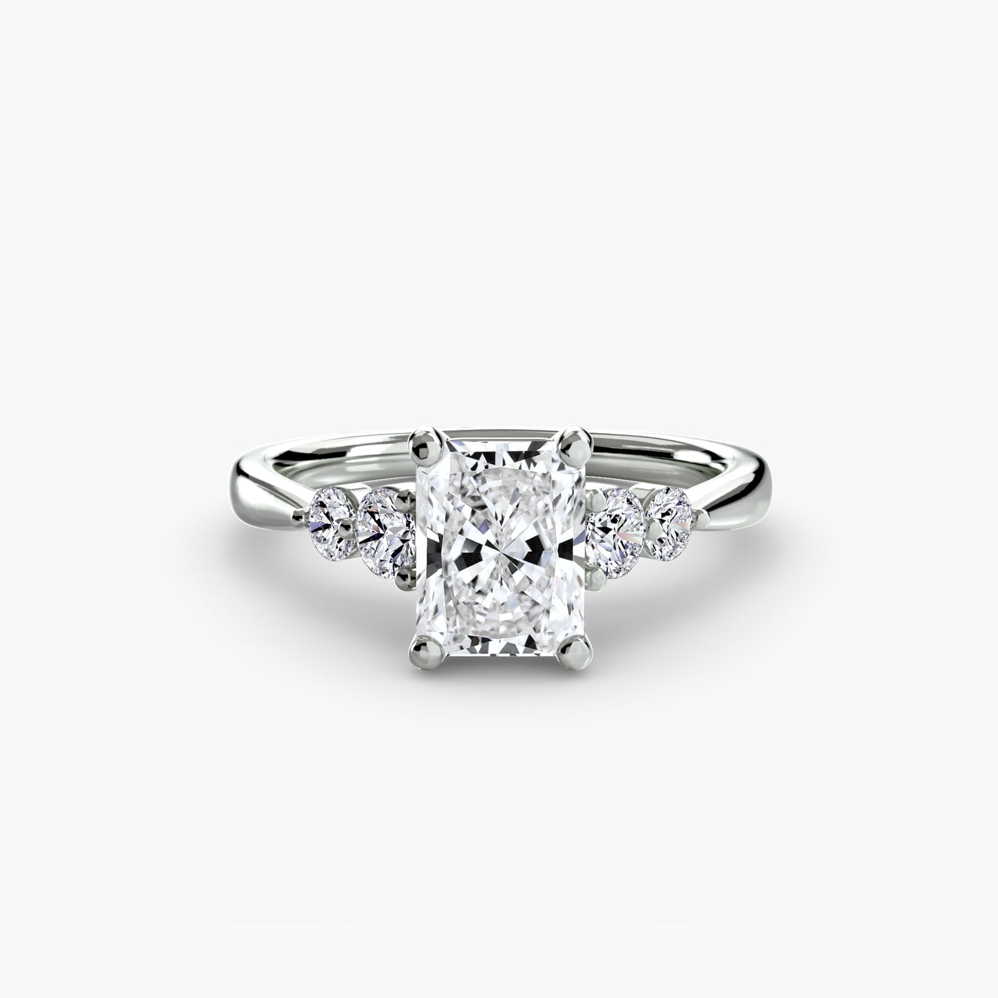 Diamond Solitaire ring with Shoulder Accents