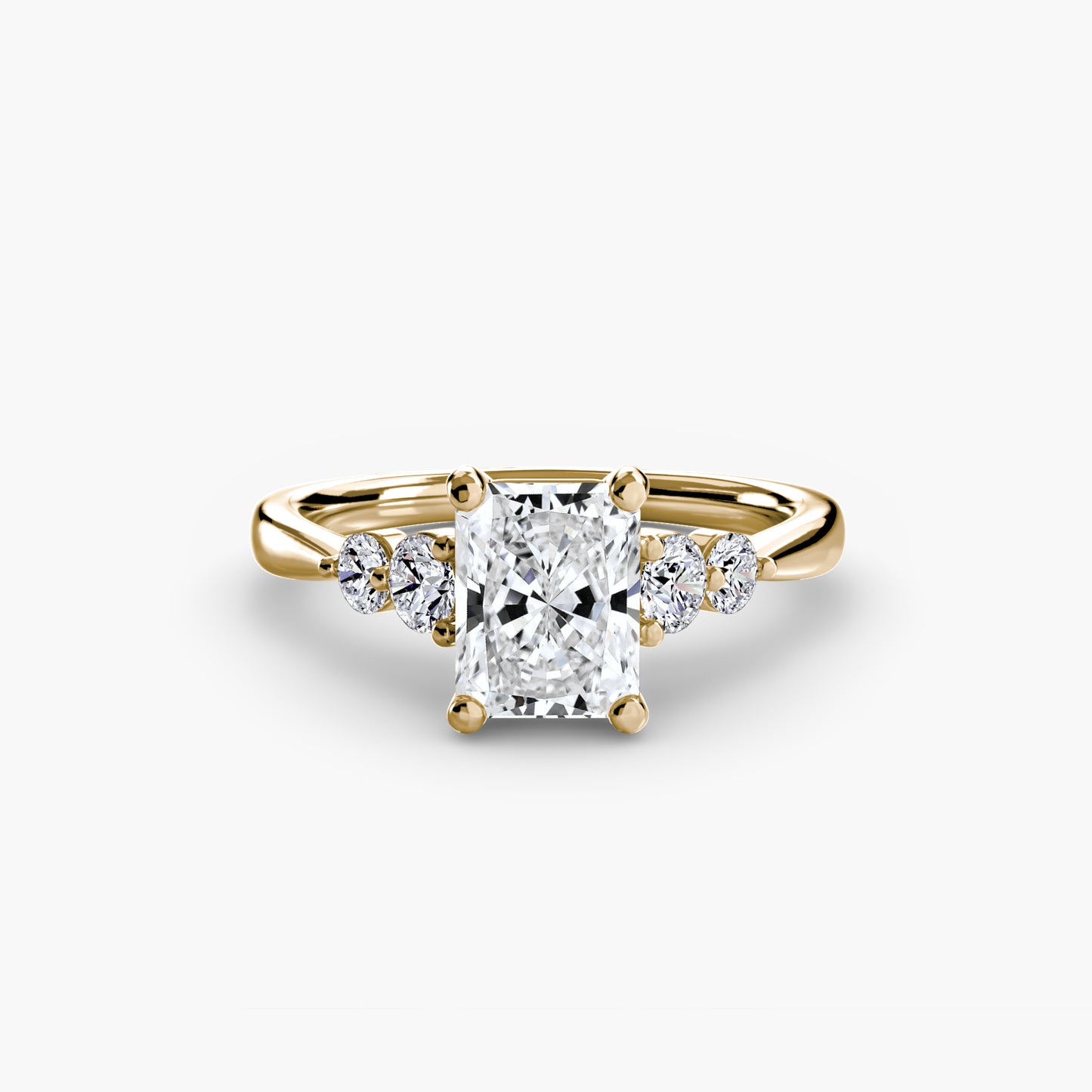Diamond Solitaire ring with Shoulder Accents