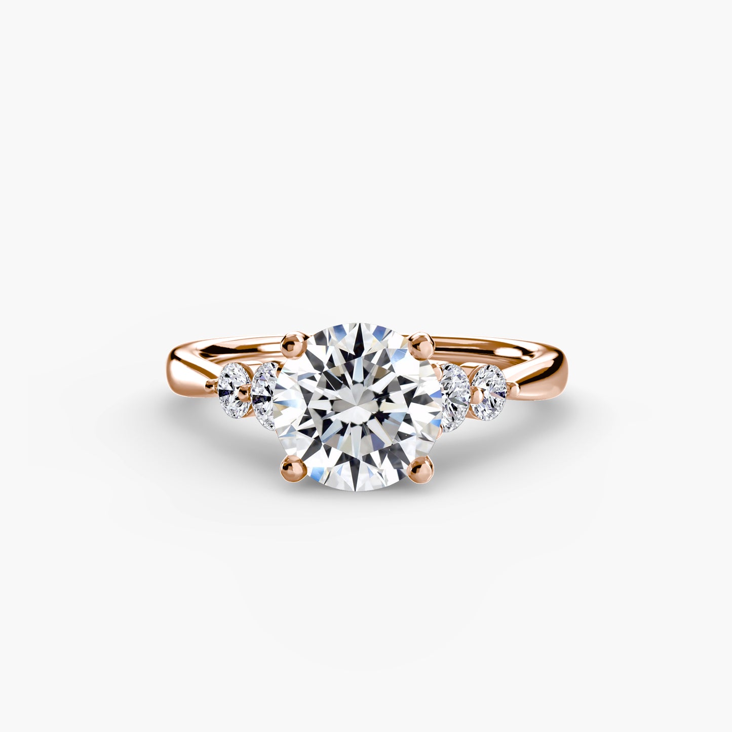 Diamond Solitaire ring with Shoulder Accents