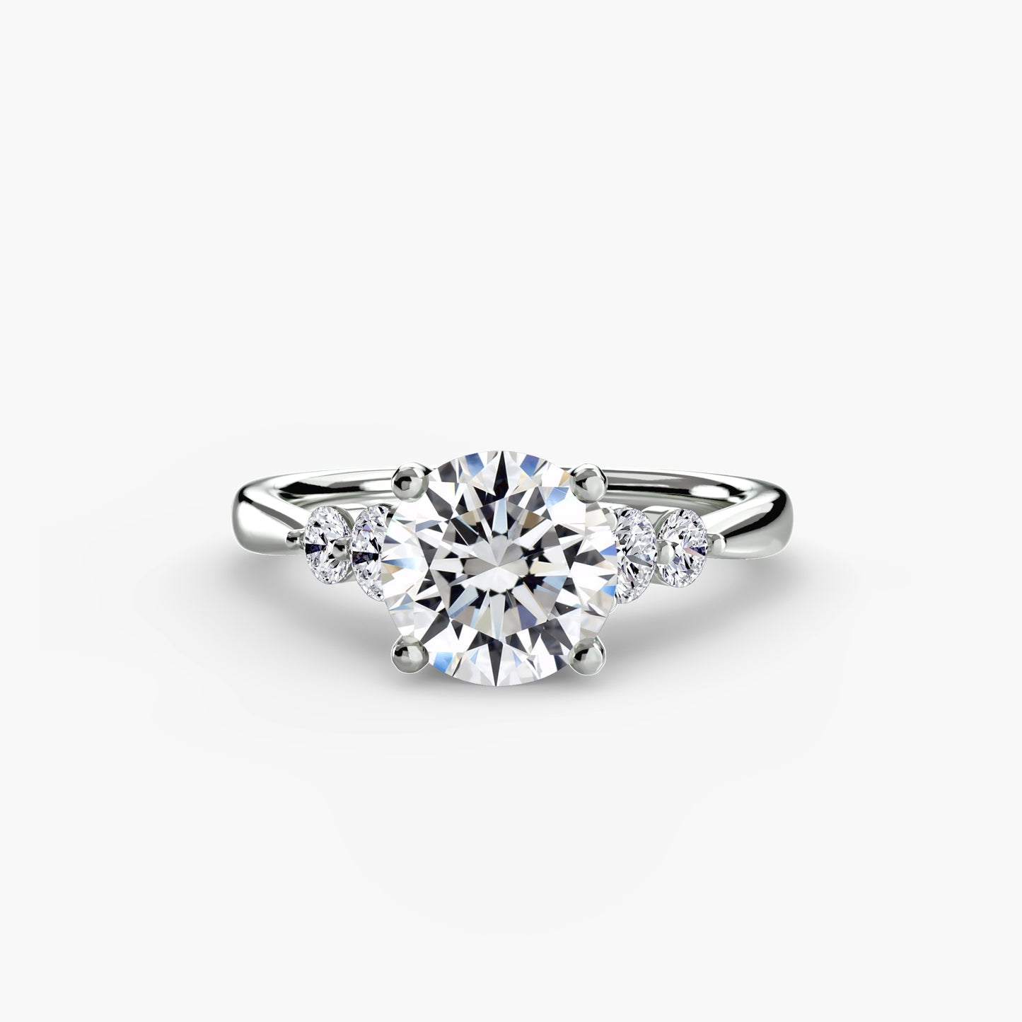 Diamond Solitaire ring with Shoulder Accents