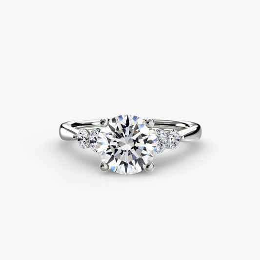 Diamond Solitaire ring with Shoulder Accents
