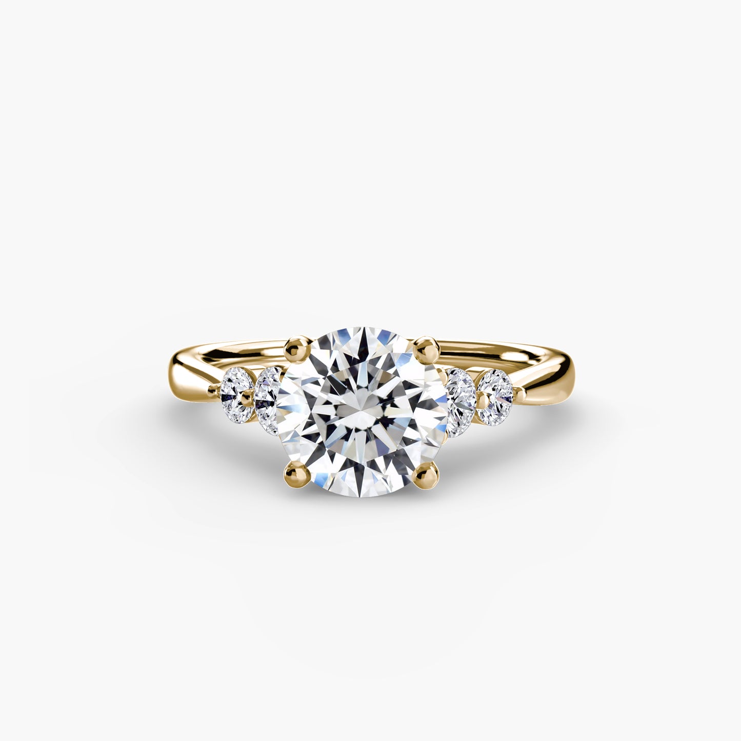 Diamond Solitaire ring with Shoulder Accents