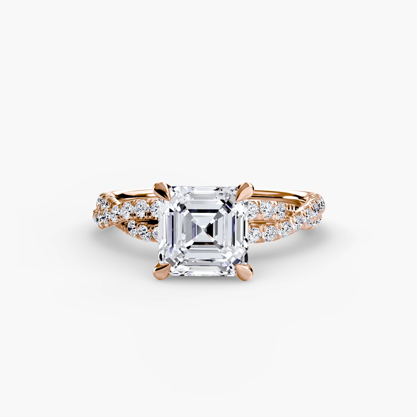The Ever-Twined diamond ring with Twisted Pavé band