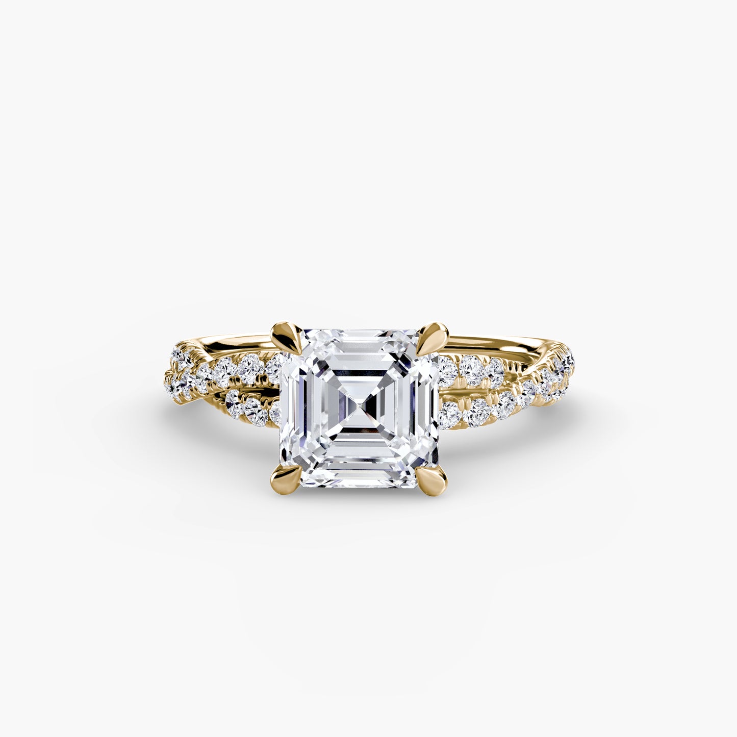 The Ever-Twined diamond ring with Twisted Pavé band