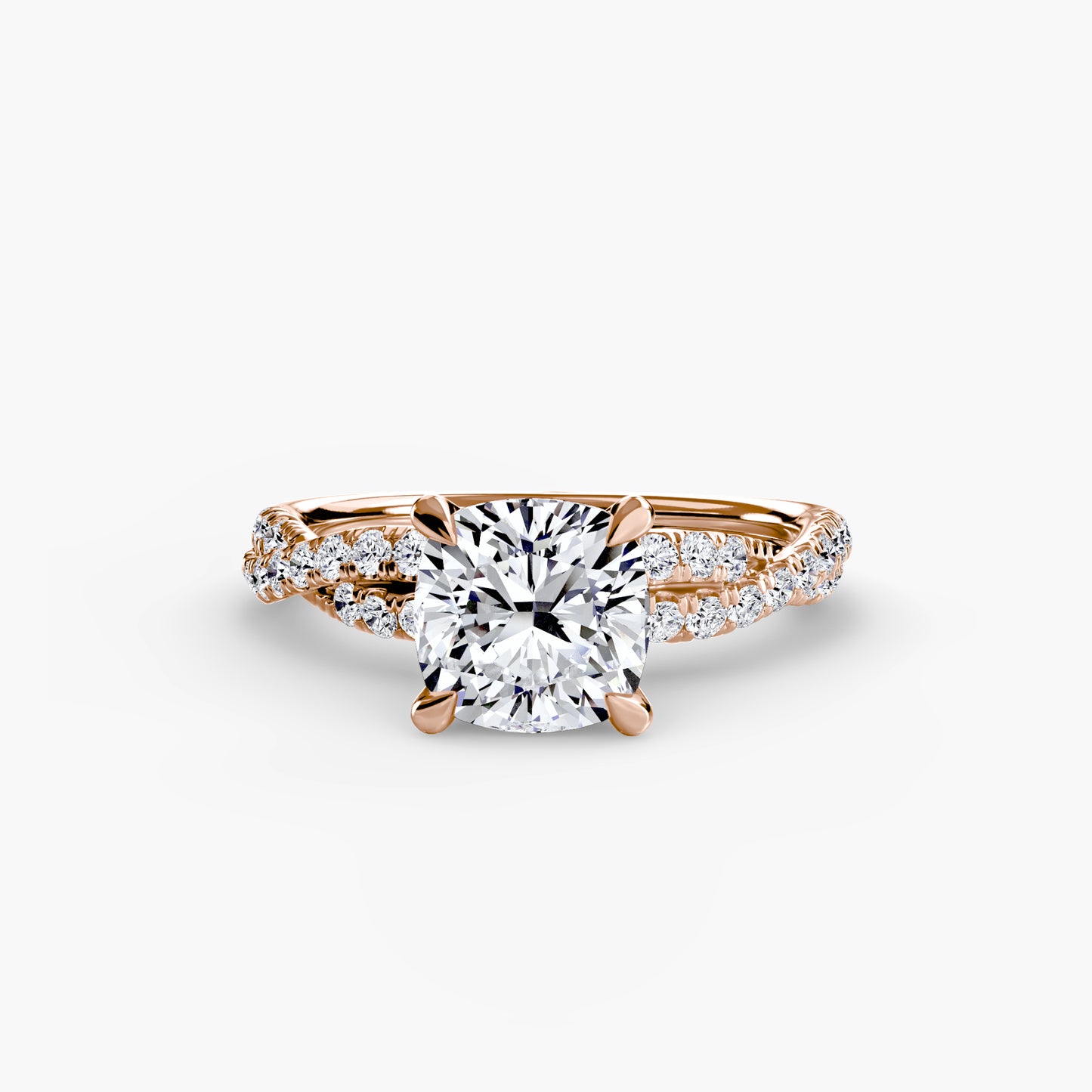The Ever-Twined diamond ring with Twisted Pavé band