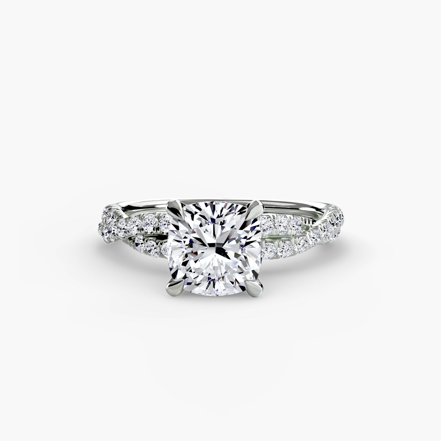 The Ever-Twined diamond ring with Twisted Pavé band
