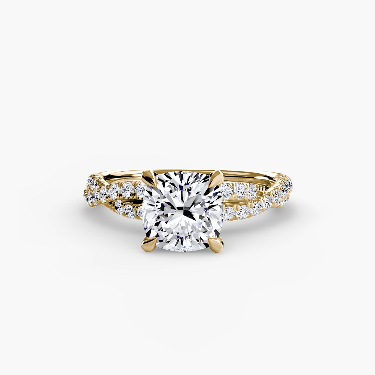 The Ever-Twined diamond ring with Twisted Pavé band