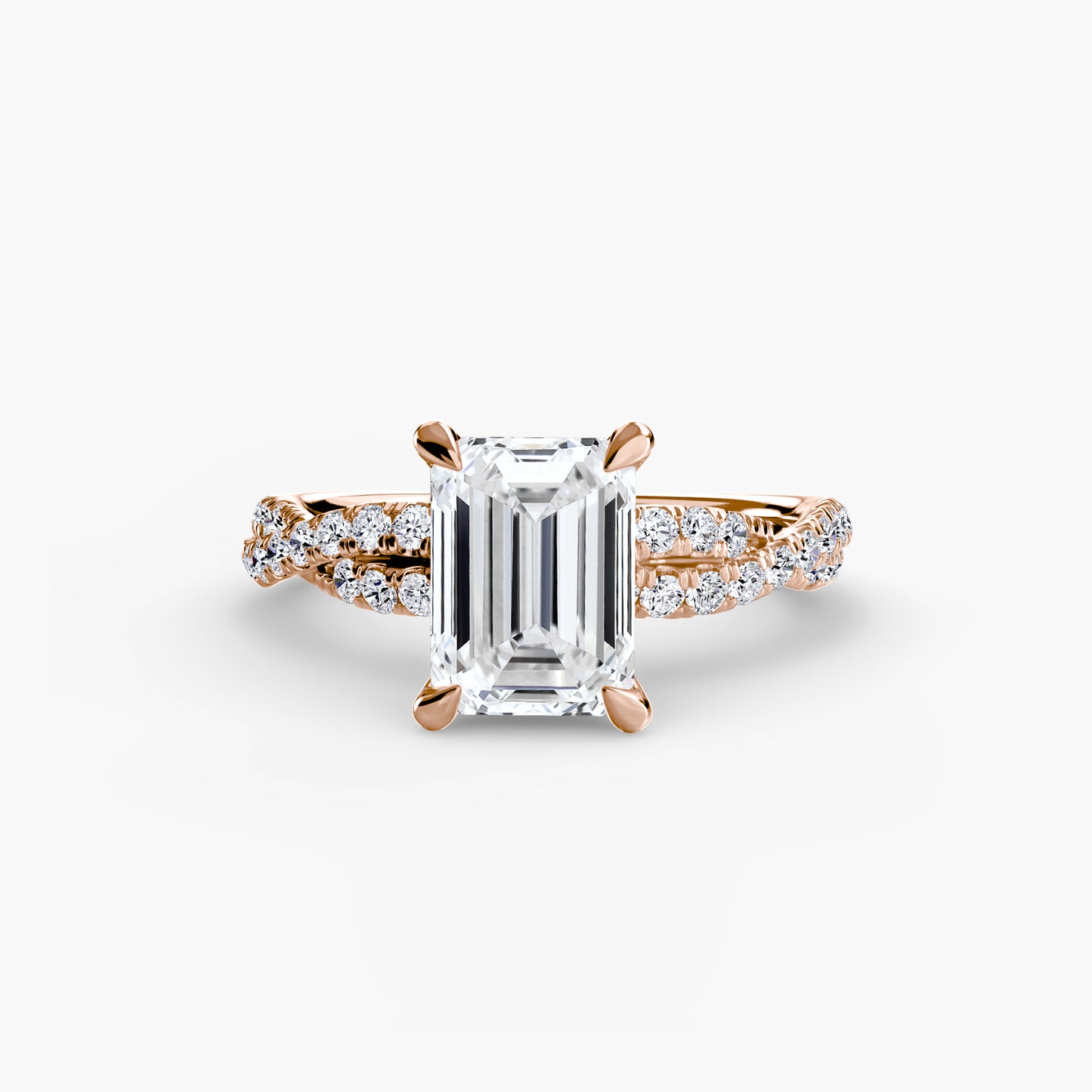 The Ever-Twined diamond ring with Twisted Pavé band