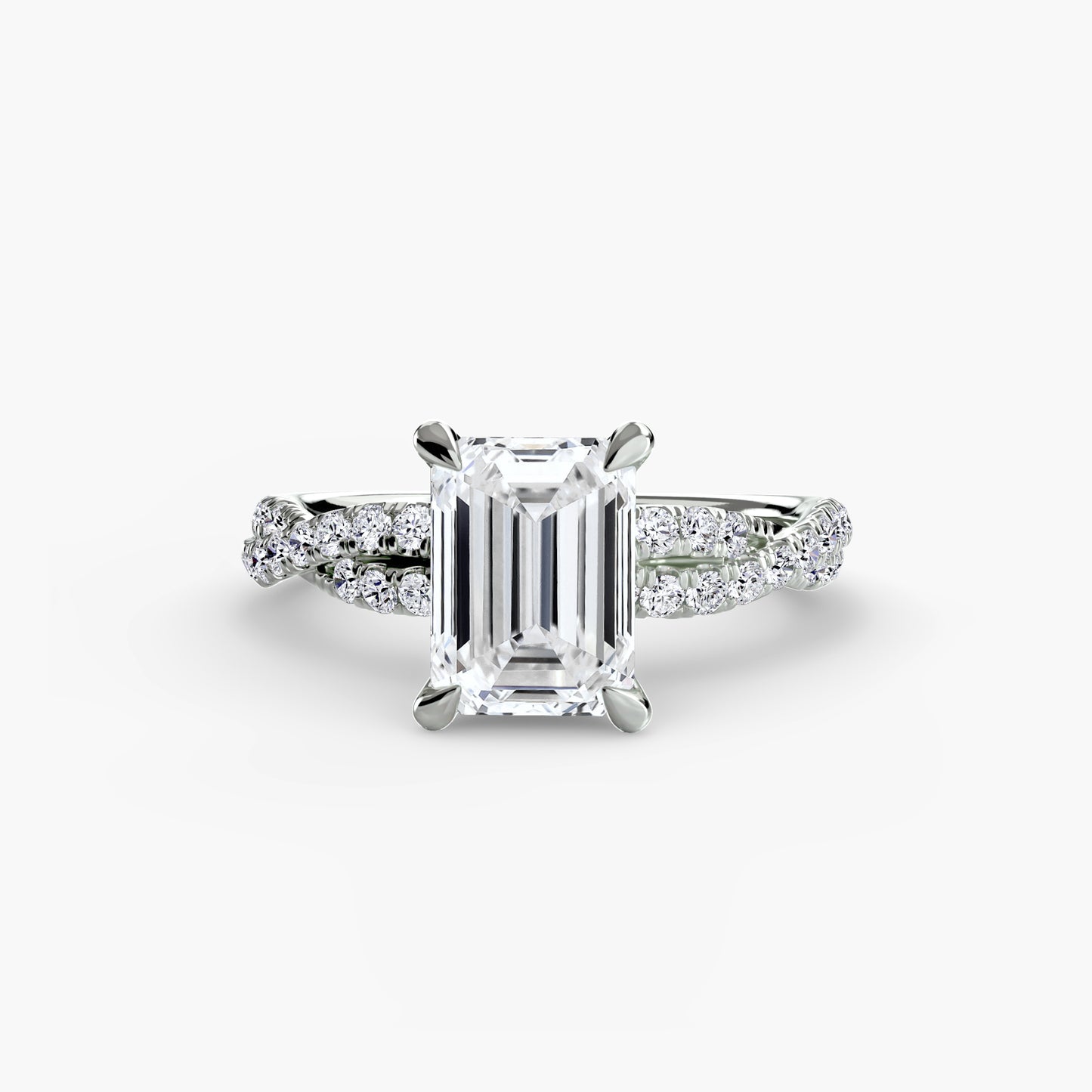 The Ever-Twined diamond ring with Twisted Pavé band