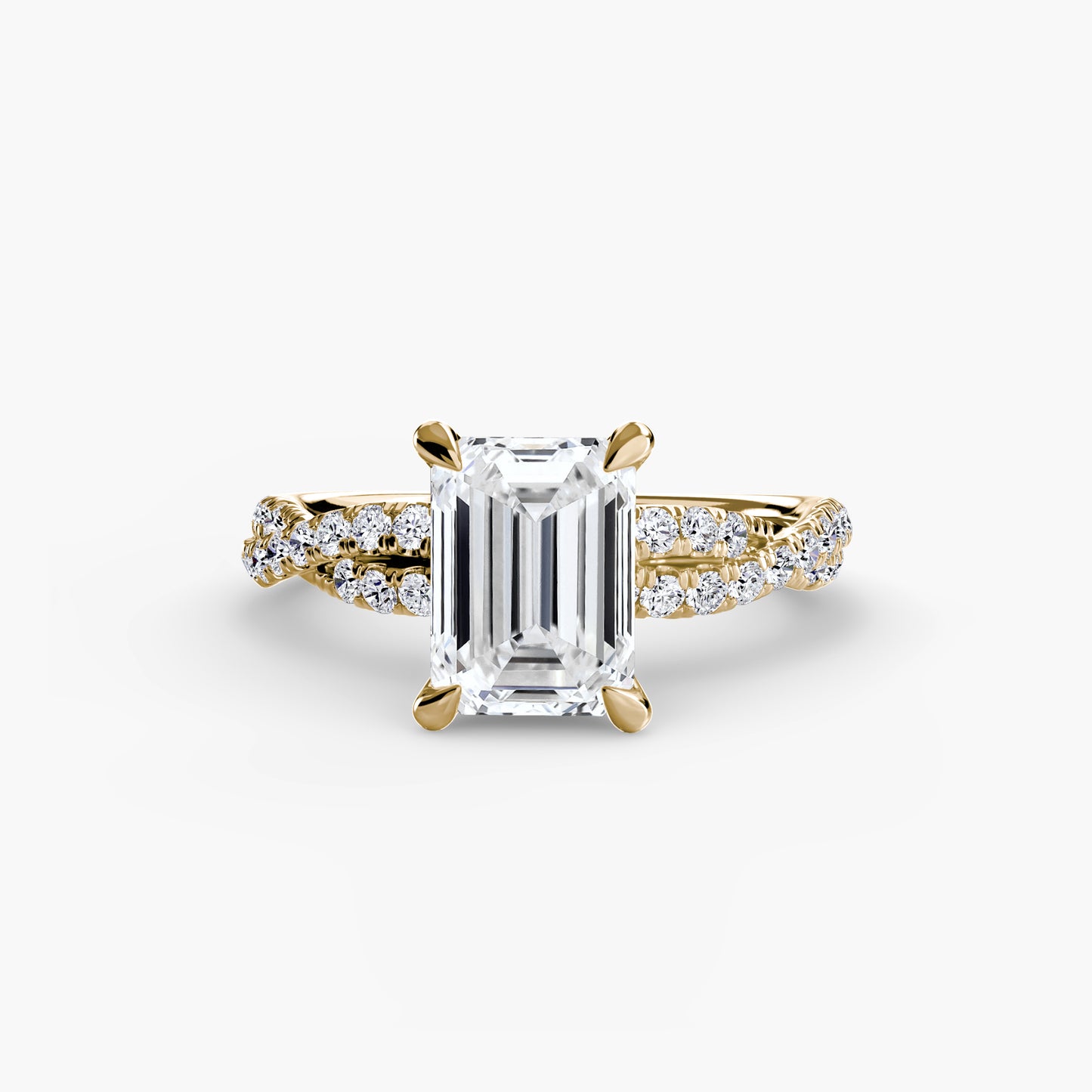 The Ever-Twined diamond ring with Twisted Pavé band