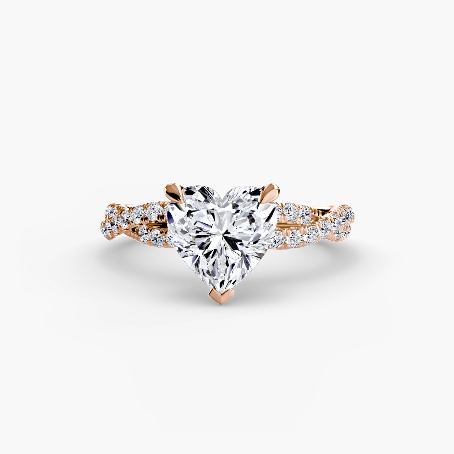 The Ever-Twined diamond ring with Twisted Pavé band