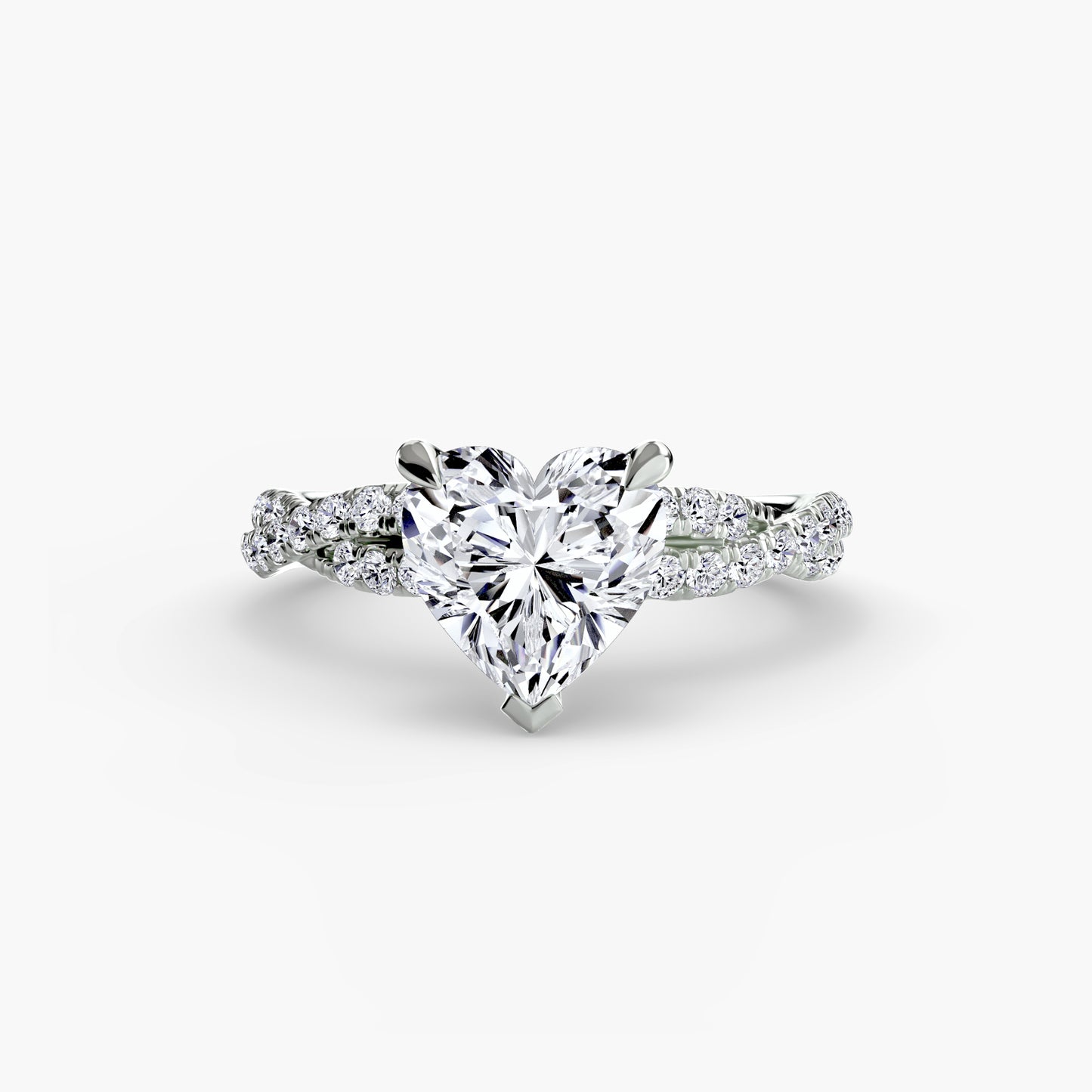 The Ever-Twined diamond ring with Twisted Pavé band
