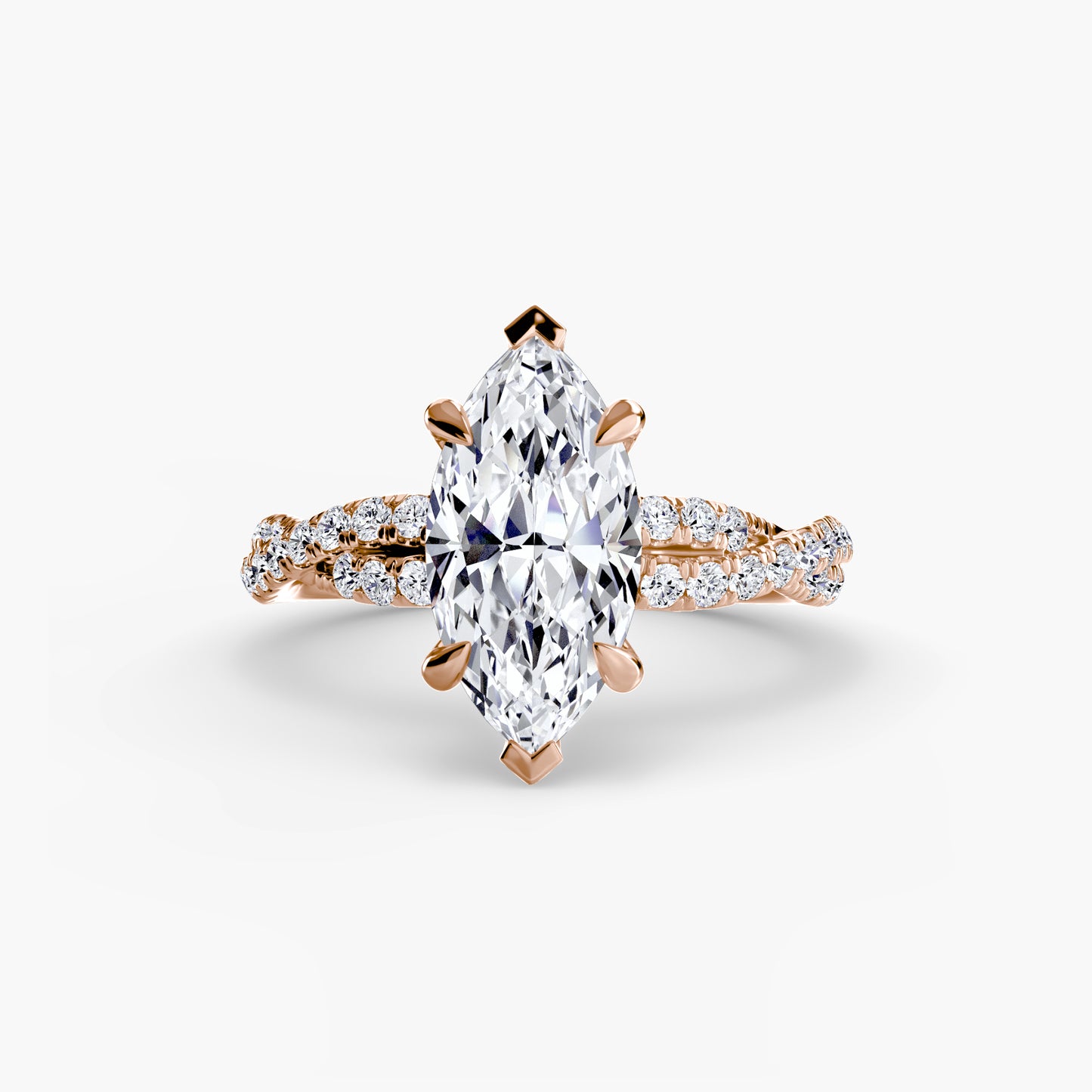 The Ever-Twined diamond ring with Twisted Pavé band