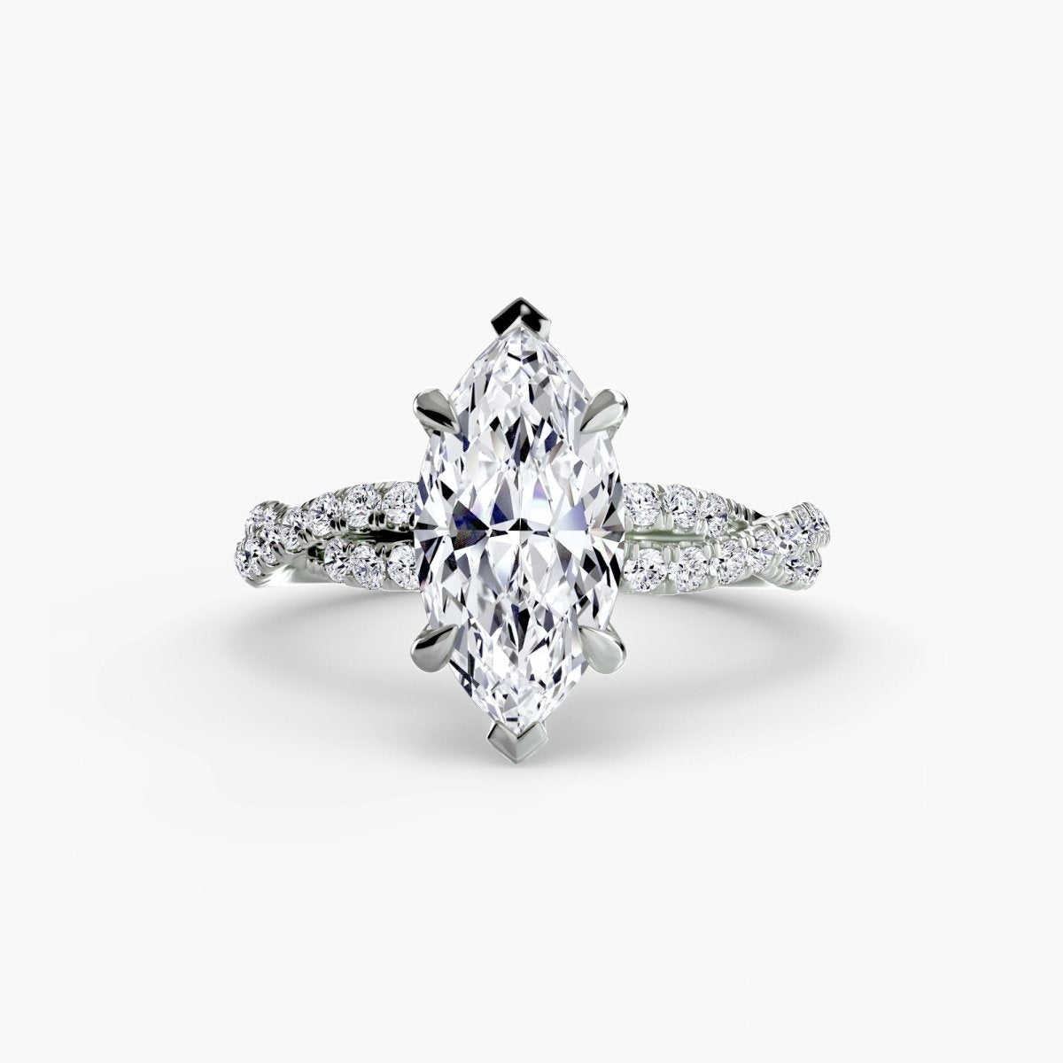 The Ever-Twined diamond ring with Twisted Pavé band | Joaillerie VCL