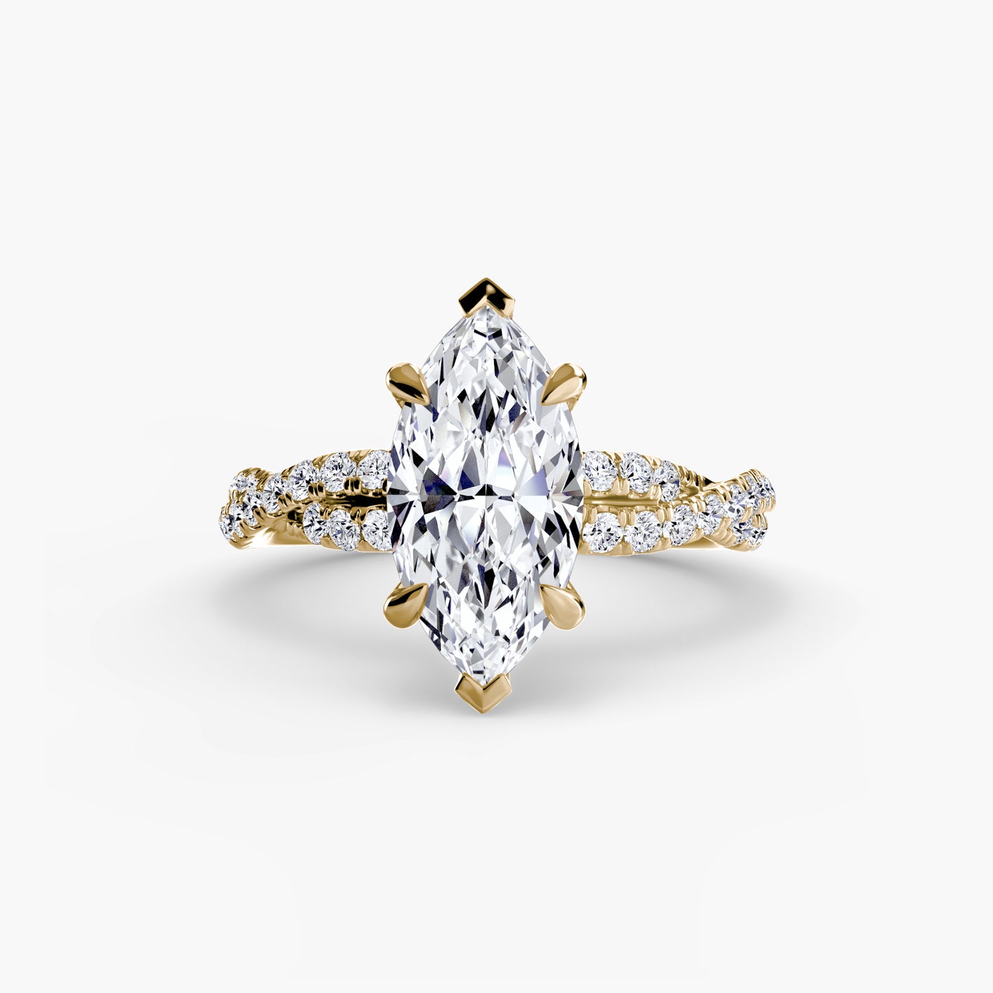 The Ever-Twined diamond ring with Twisted Pavé band